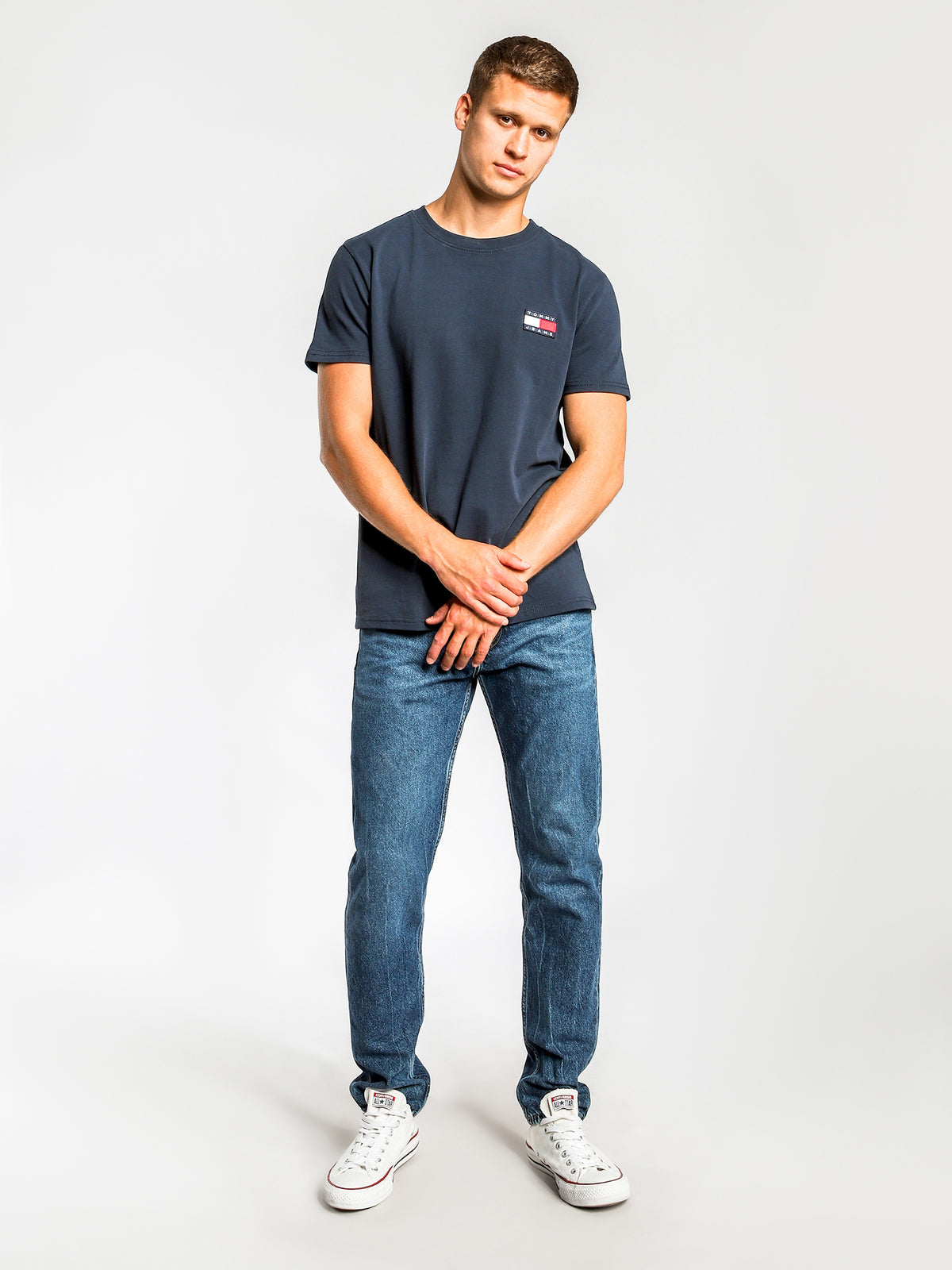 Tommy Jeans Badge Short Sleeve T-Shirt in Navy