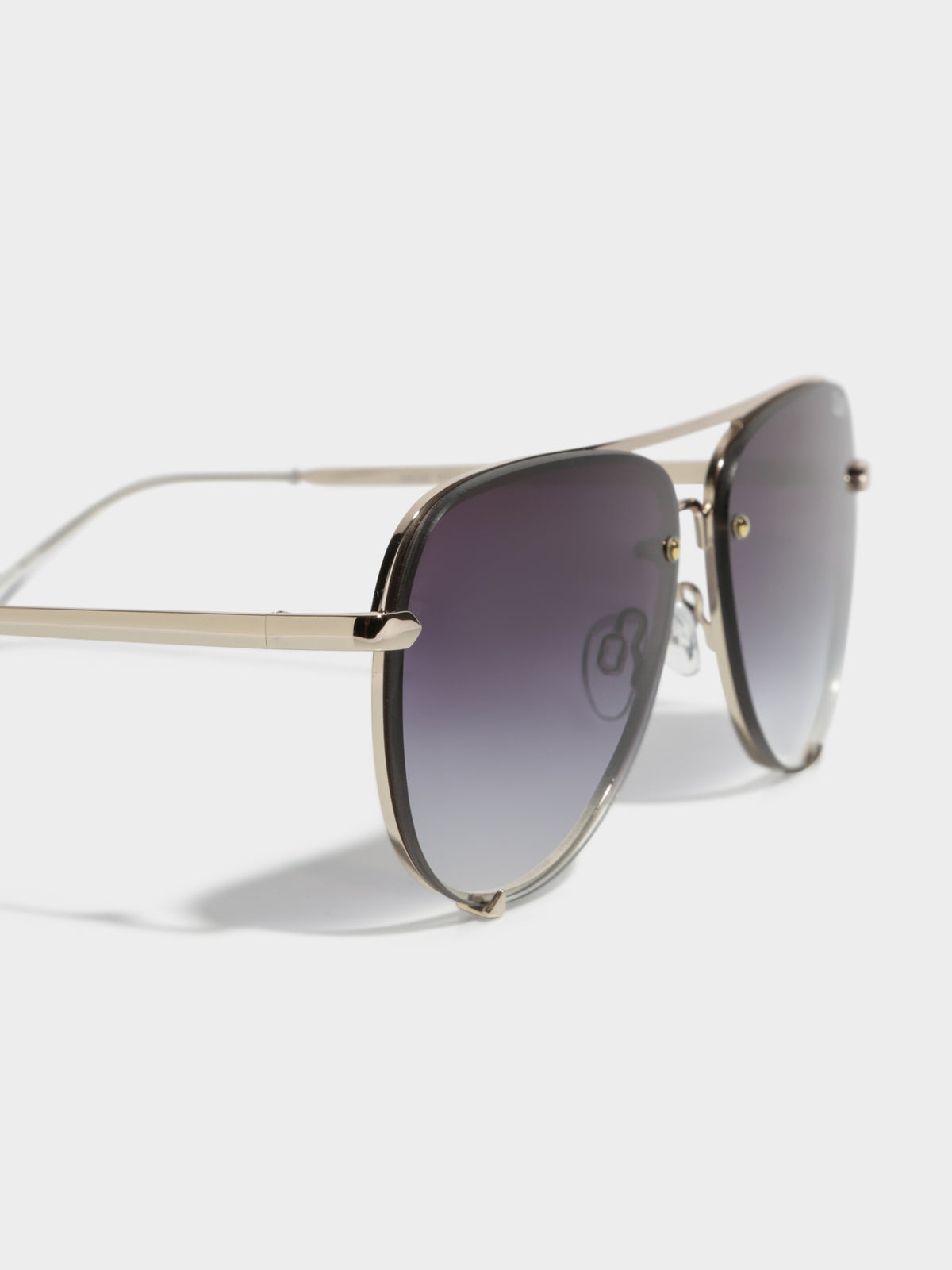 High Key Mini Rimless Sunglasses in Gold Fade