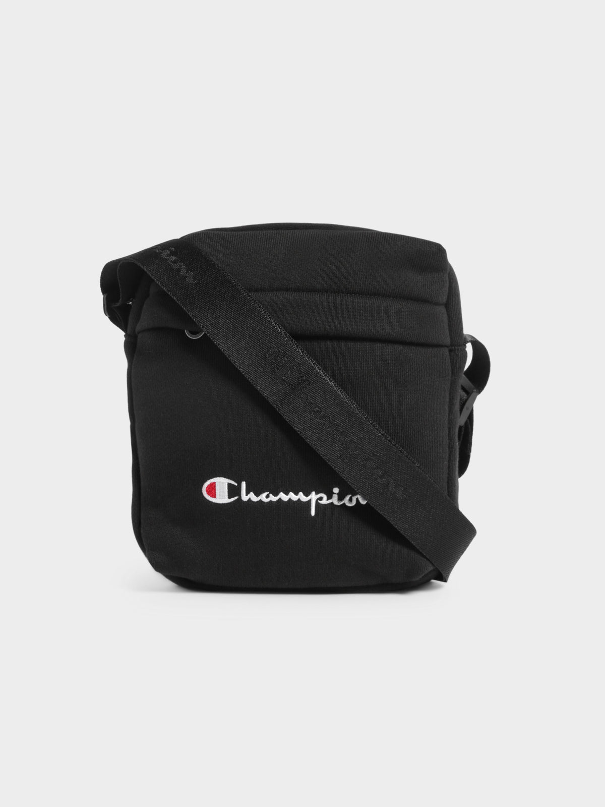 Reverse Weave Pocket Satchel Bag in Black