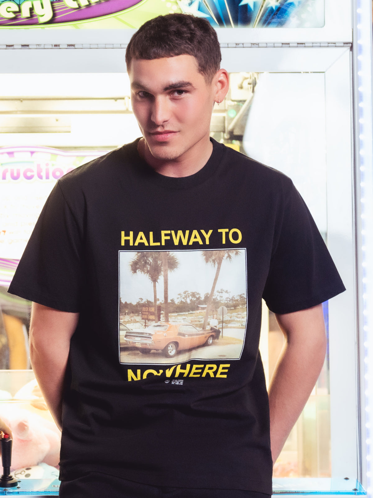 Halfway to Nowhere Merch Fit T-Shirt in Black