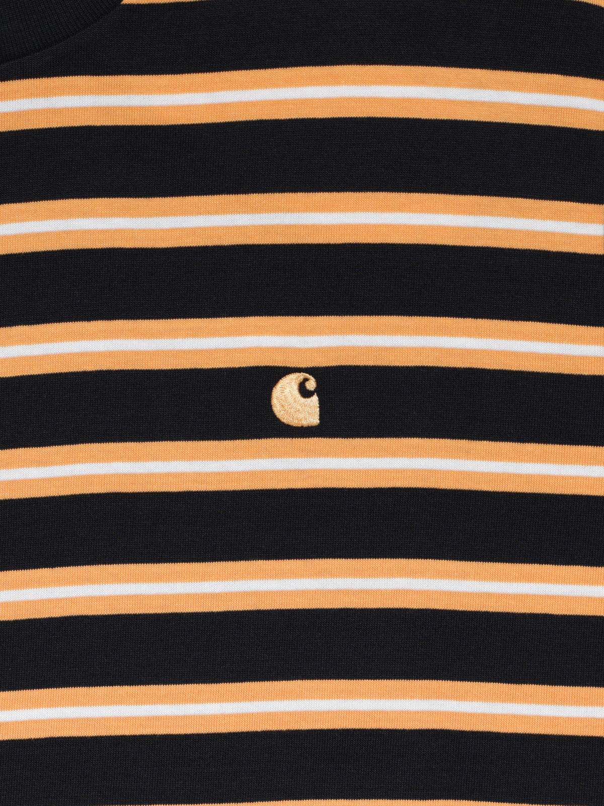 Oakland Short Sleeve T-Shirt in Navy &amp; Orange Stripe