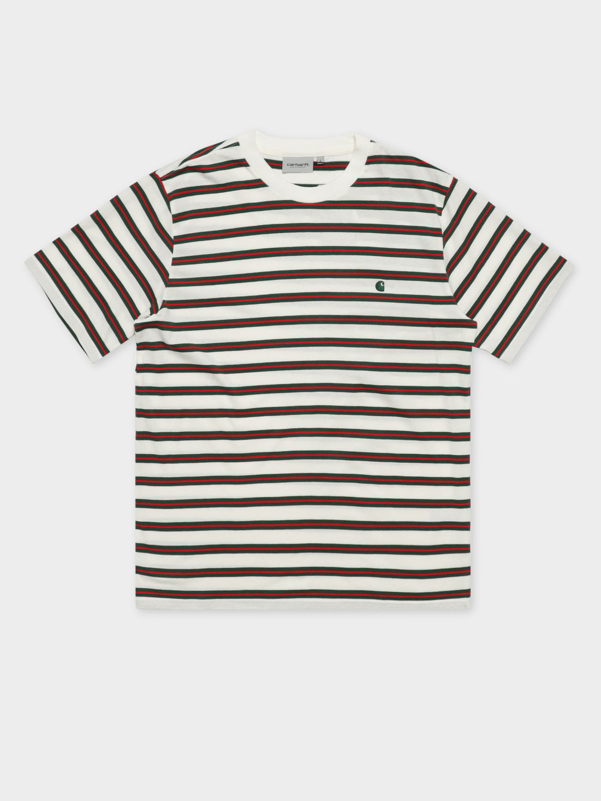 Oakland Short Sleeve T-Shirt in Green &amp; Red Stripe