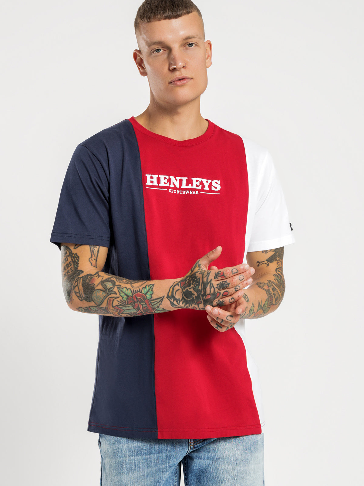 Roberts T-Shirt in Red White &amp; Navy
