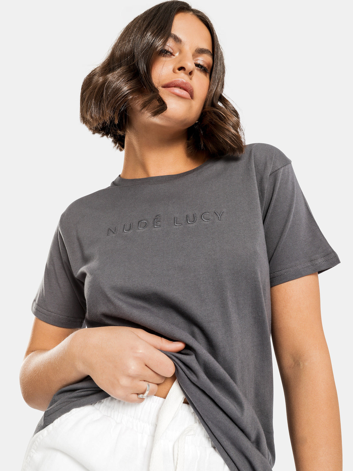 Nude Lucy Slogan T-Shirt in Navy