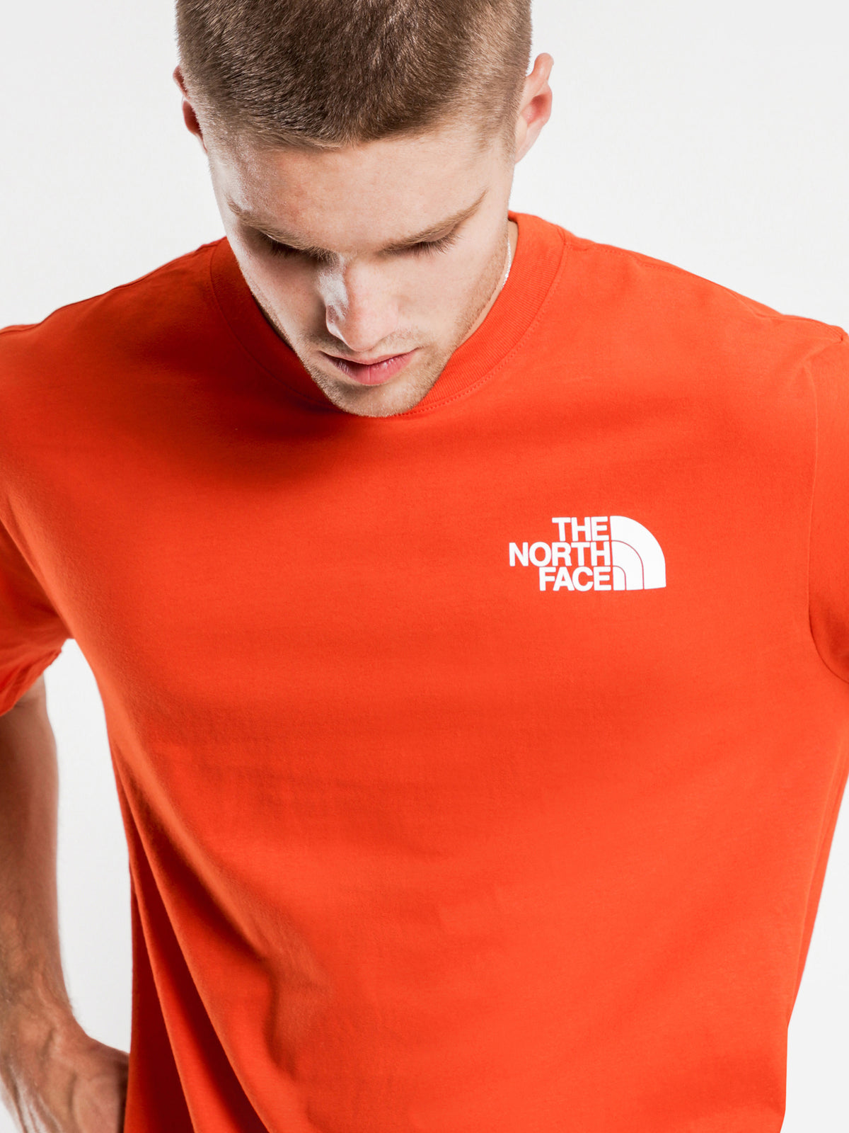 Red Box Short Sleeve T-Shirt in Orange