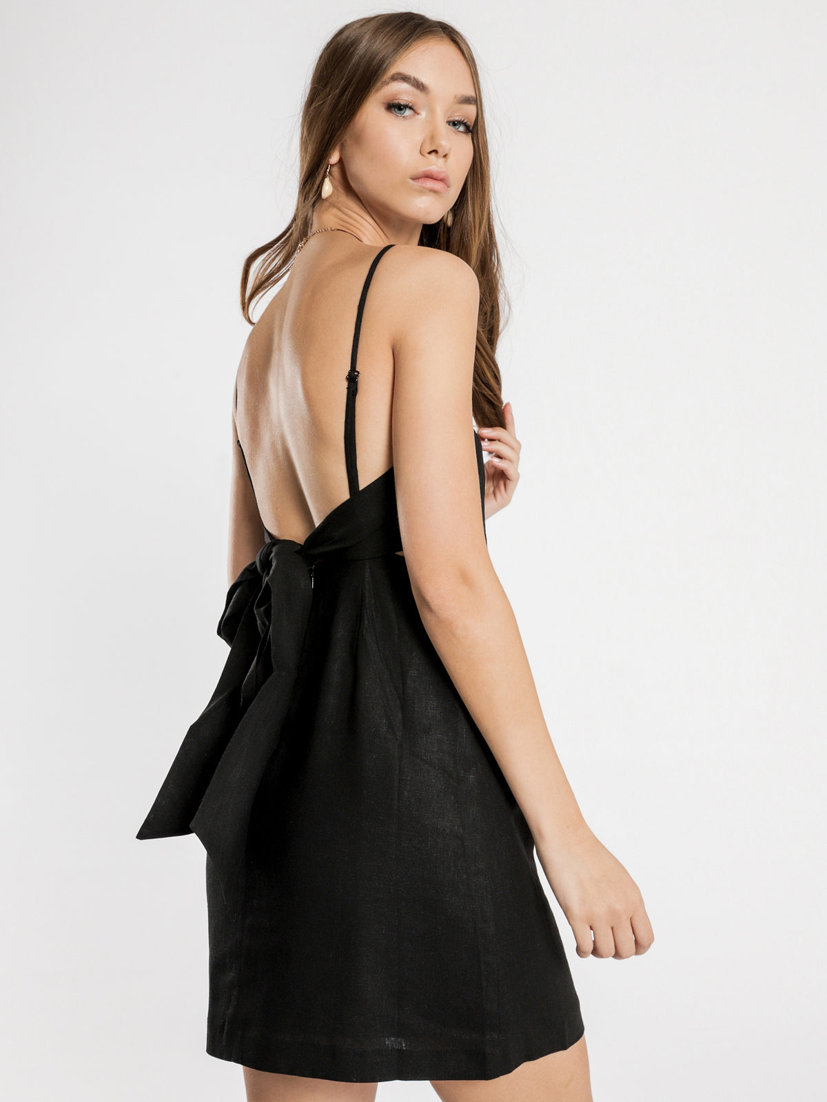 Lara Tie-Back Dress in Black