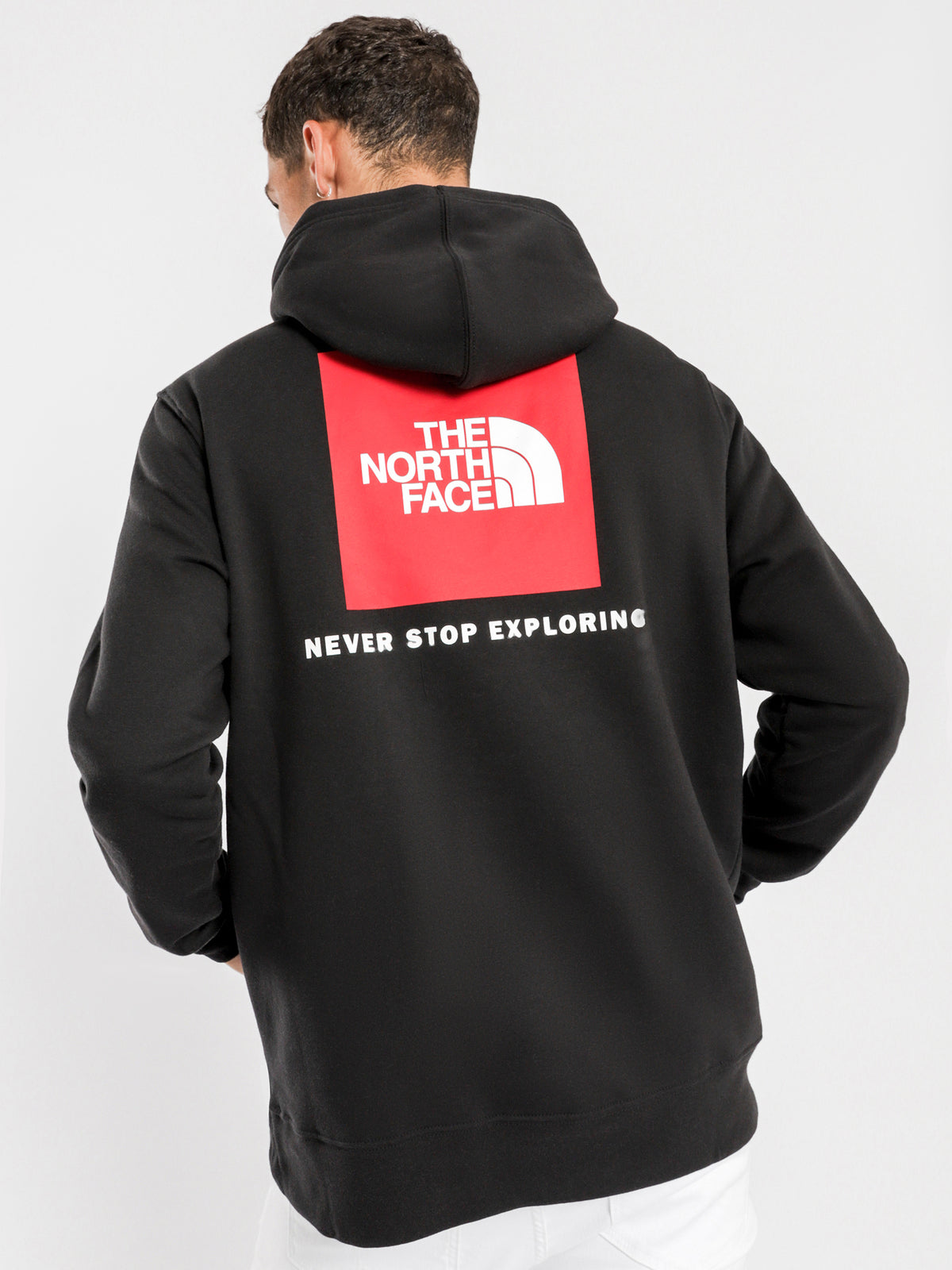 Red Box Pullover Hoodie in Black
