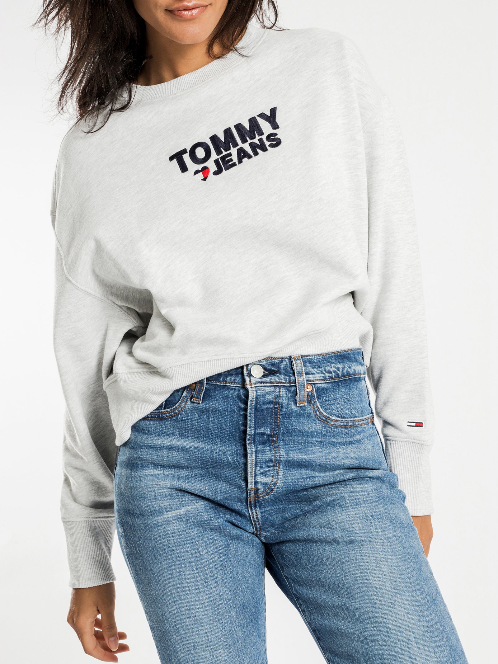 Tommy Heart Logo Crop Sweatshirt