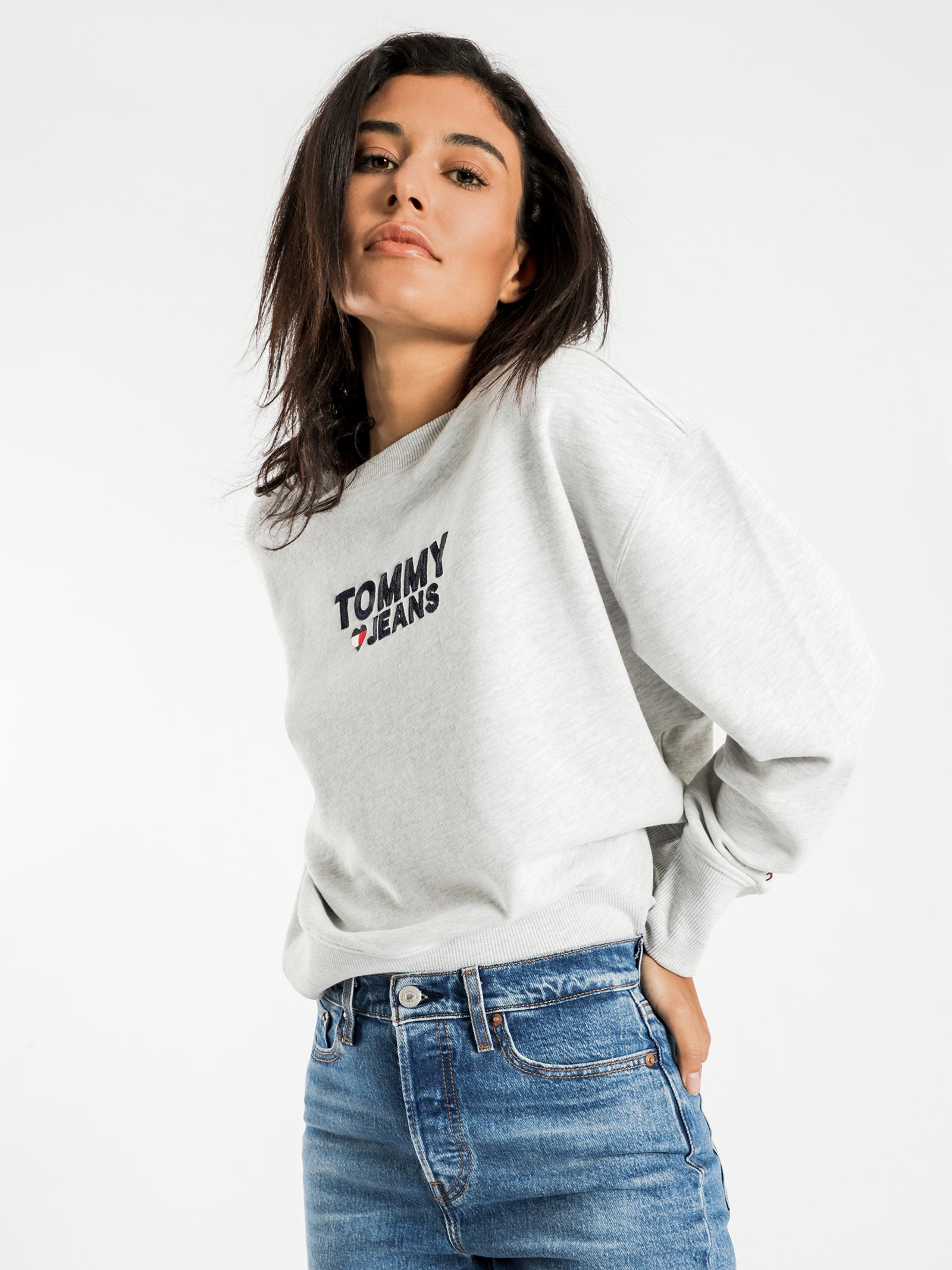 Tommy Heart Logo Crop Sweatshirt