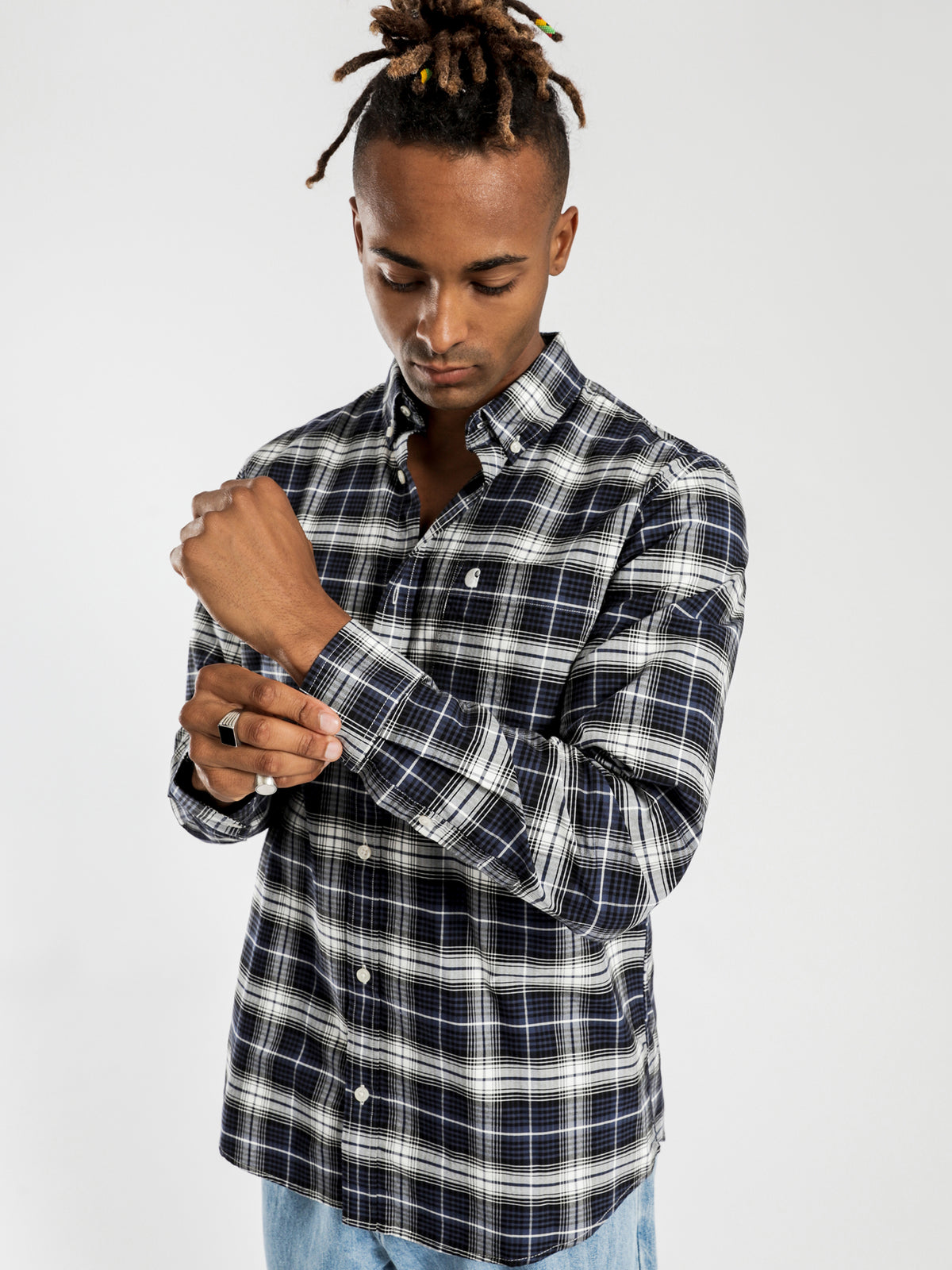 Linville Long Sleeve Shirt in Blue Check