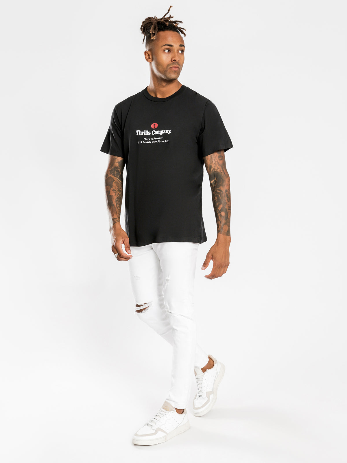 Born in Paradise Merch Fit T-Shirt in Black