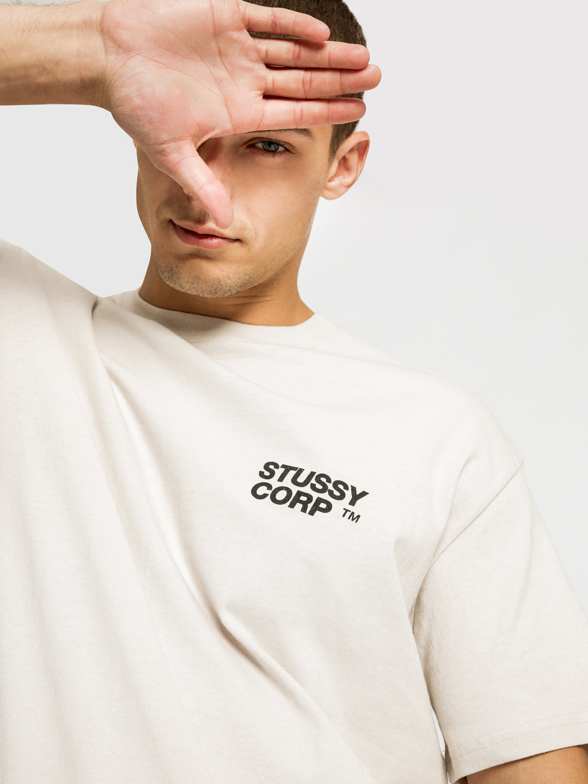 Corp Short Sleeve T-Shirt in White Sand
