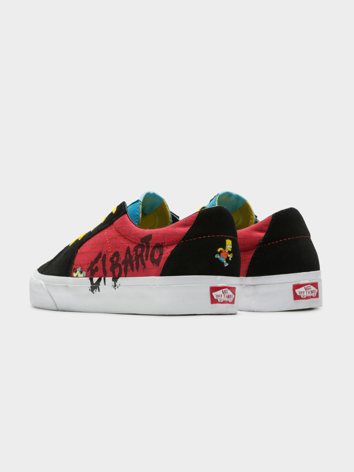 Mens The Simpsons X Vans El Barto SK8 Low Sneakers in Black &amp; Red