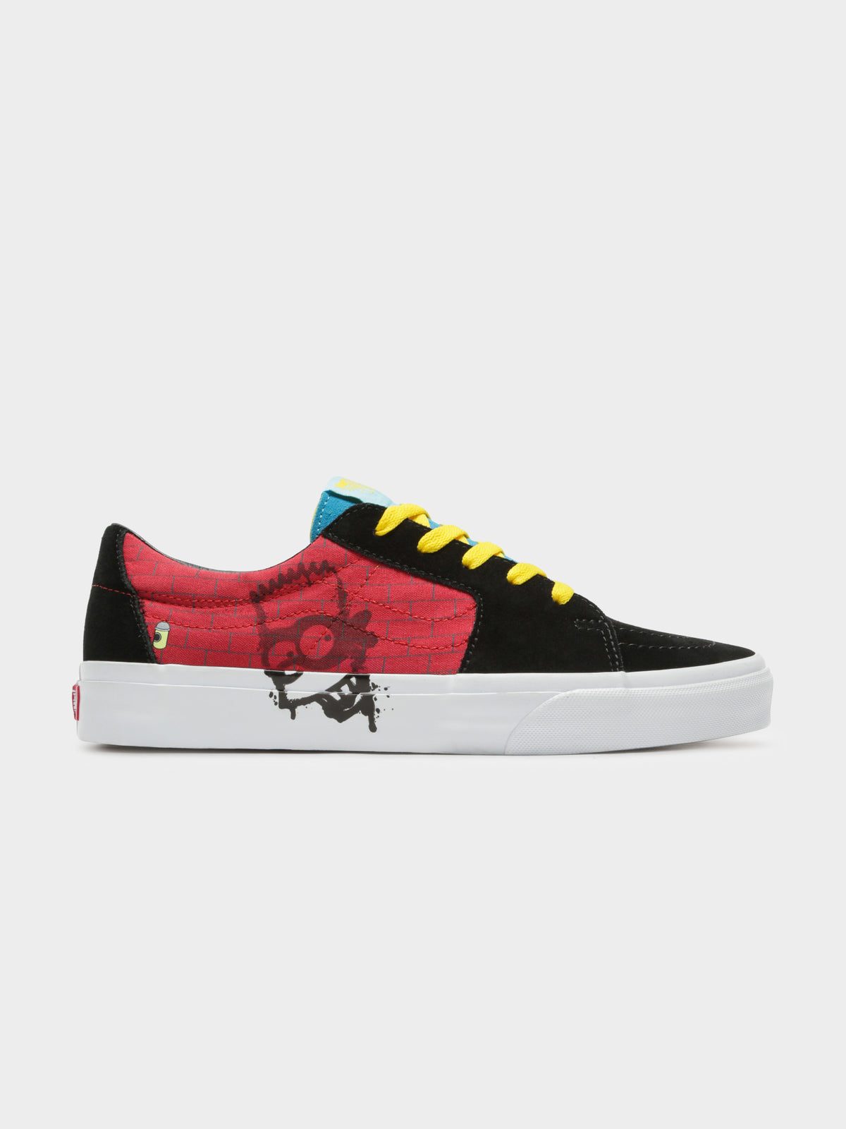 Mens The Simpsons X Vans El Barto SK8 Low Sneakers in Black &amp; Red