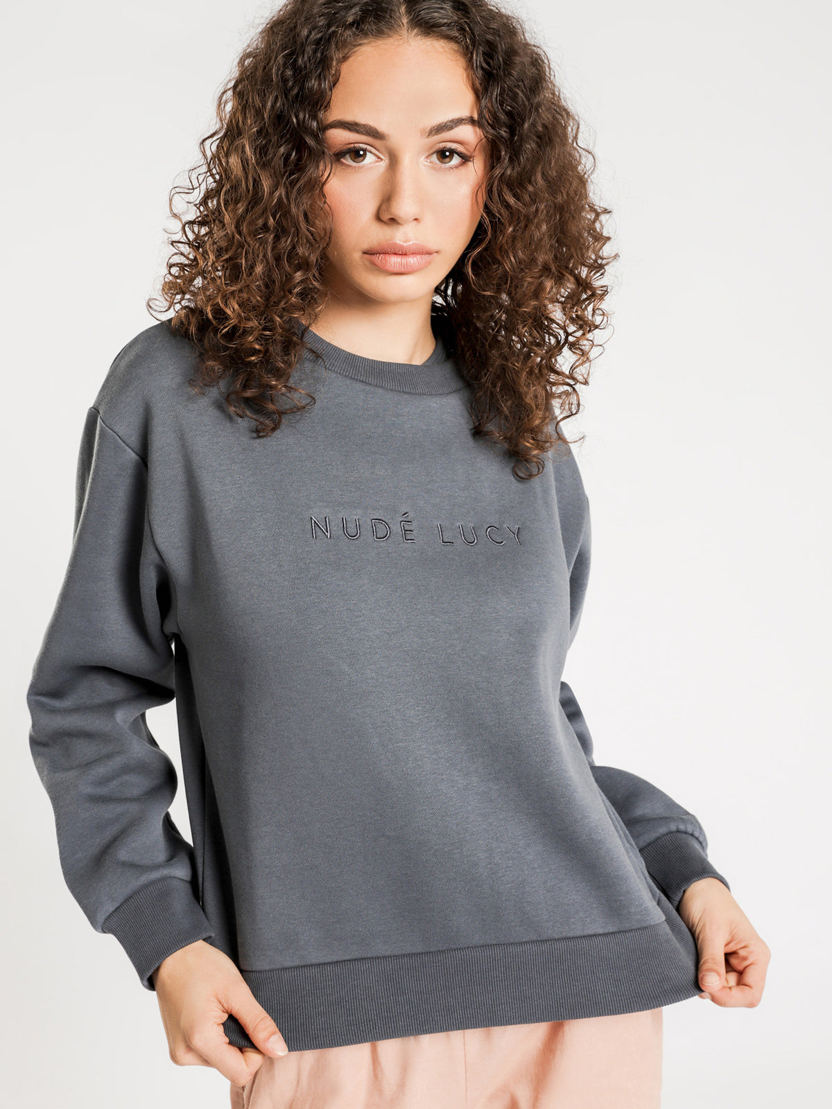 Nude Lucy Slogan Sweat in Navy