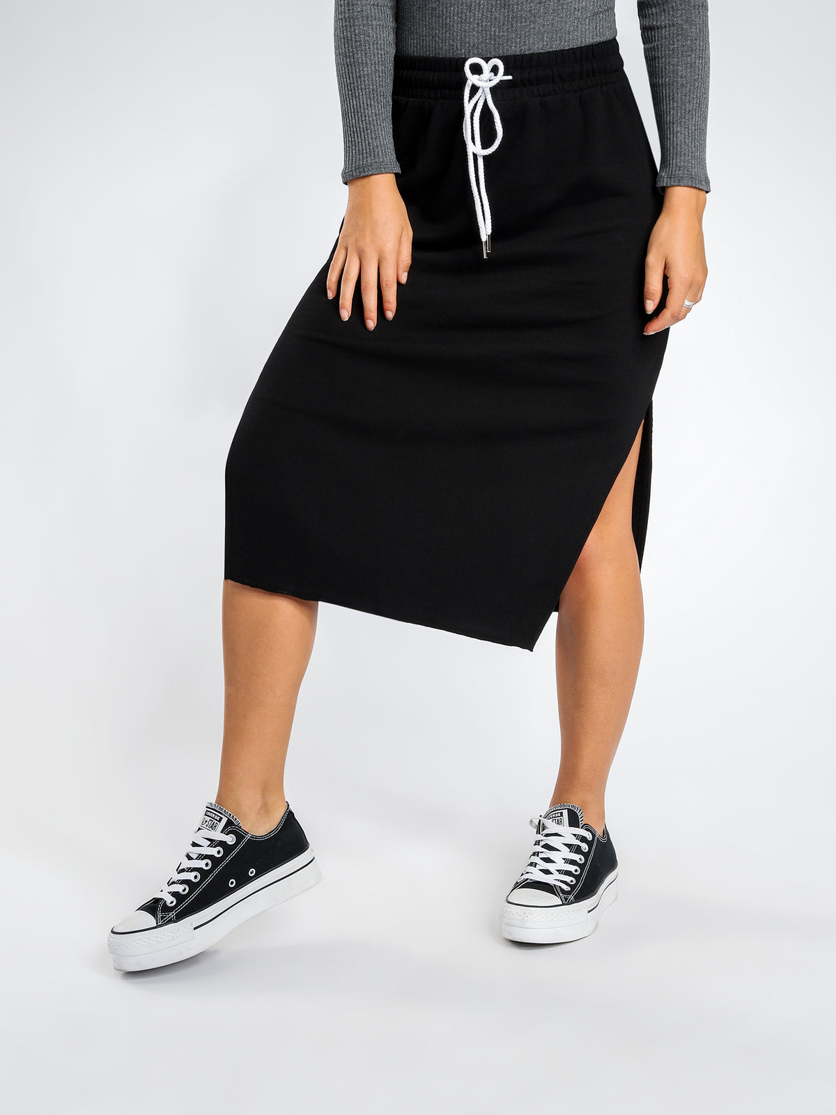 Ripley Drawstring Skirt in Black