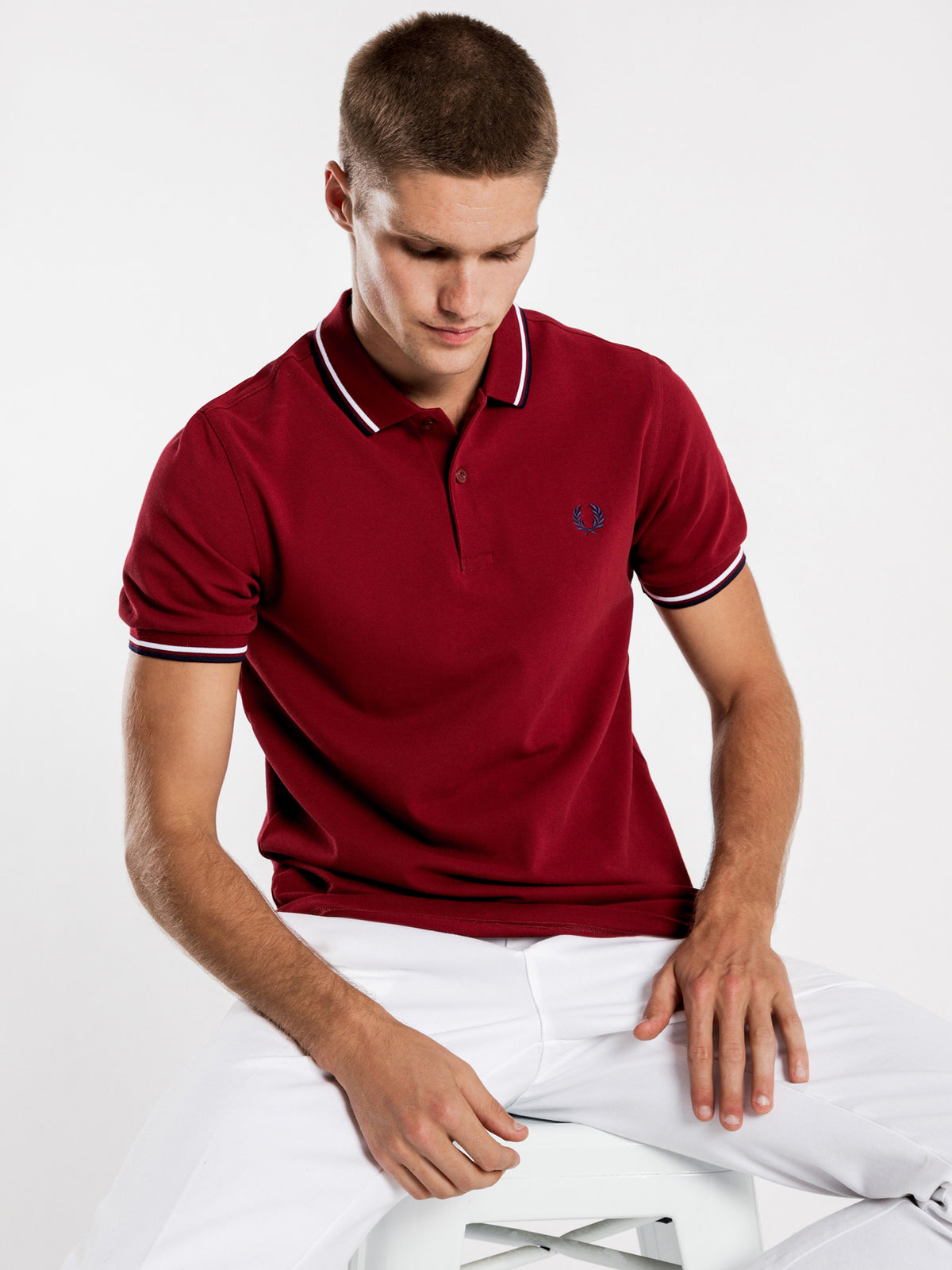 Twin Tipped Polo in Dark Red