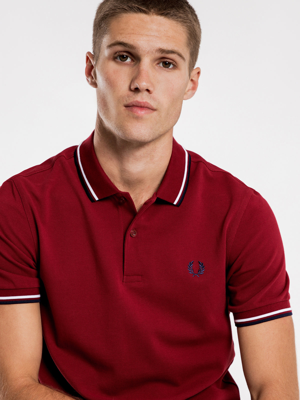 Twin Tipped Polo in Dark Red