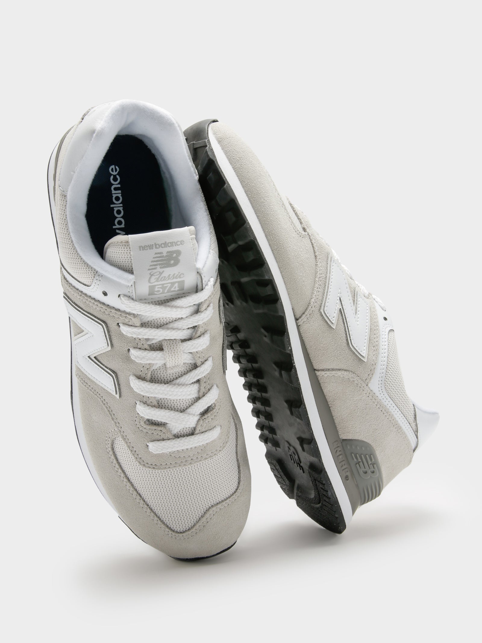 New Balance Mens 574 Core Sneakers Grey/White Glue Store