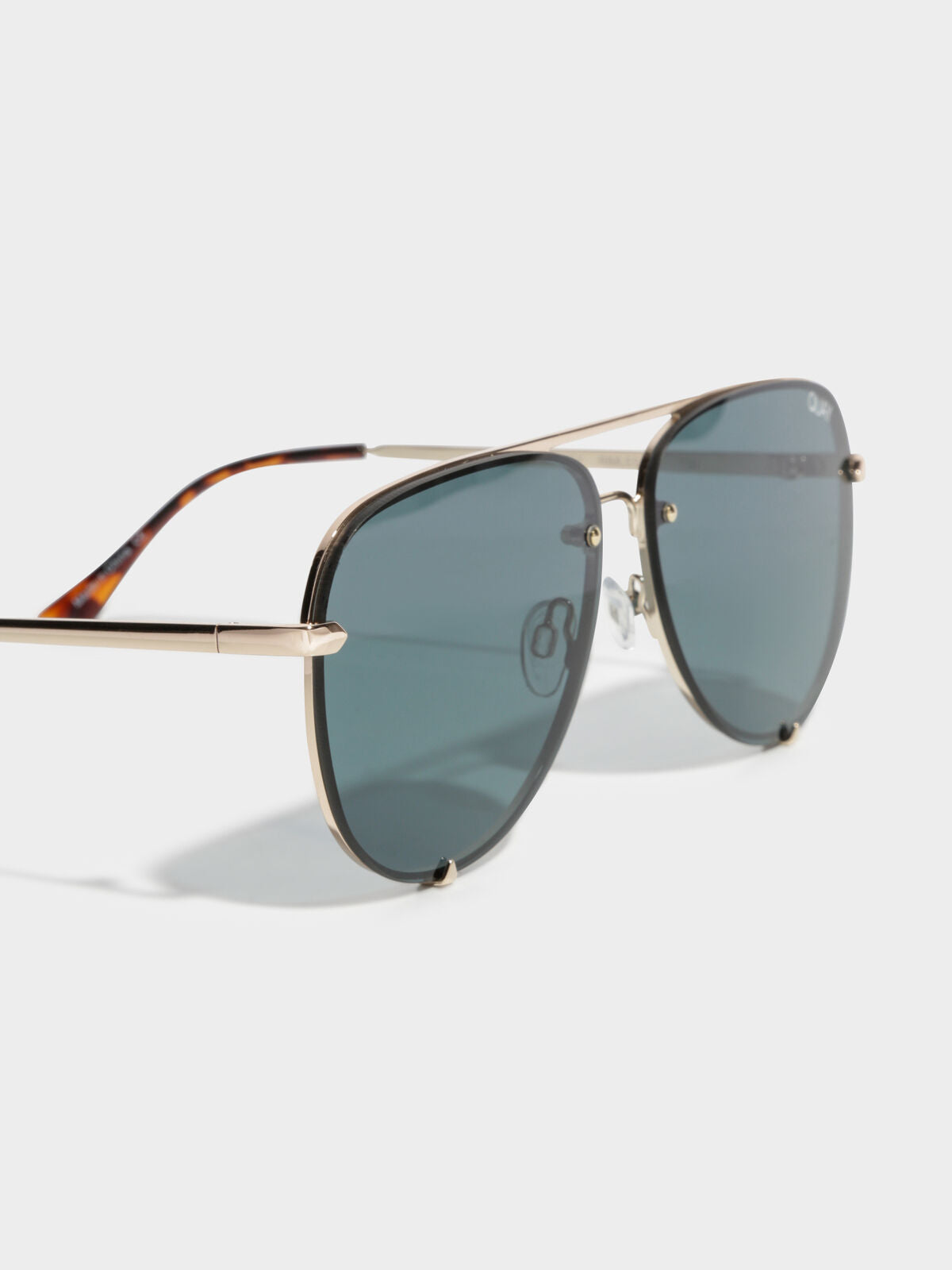 High Key Rimless Sunglasses in Gold &amp; Teal