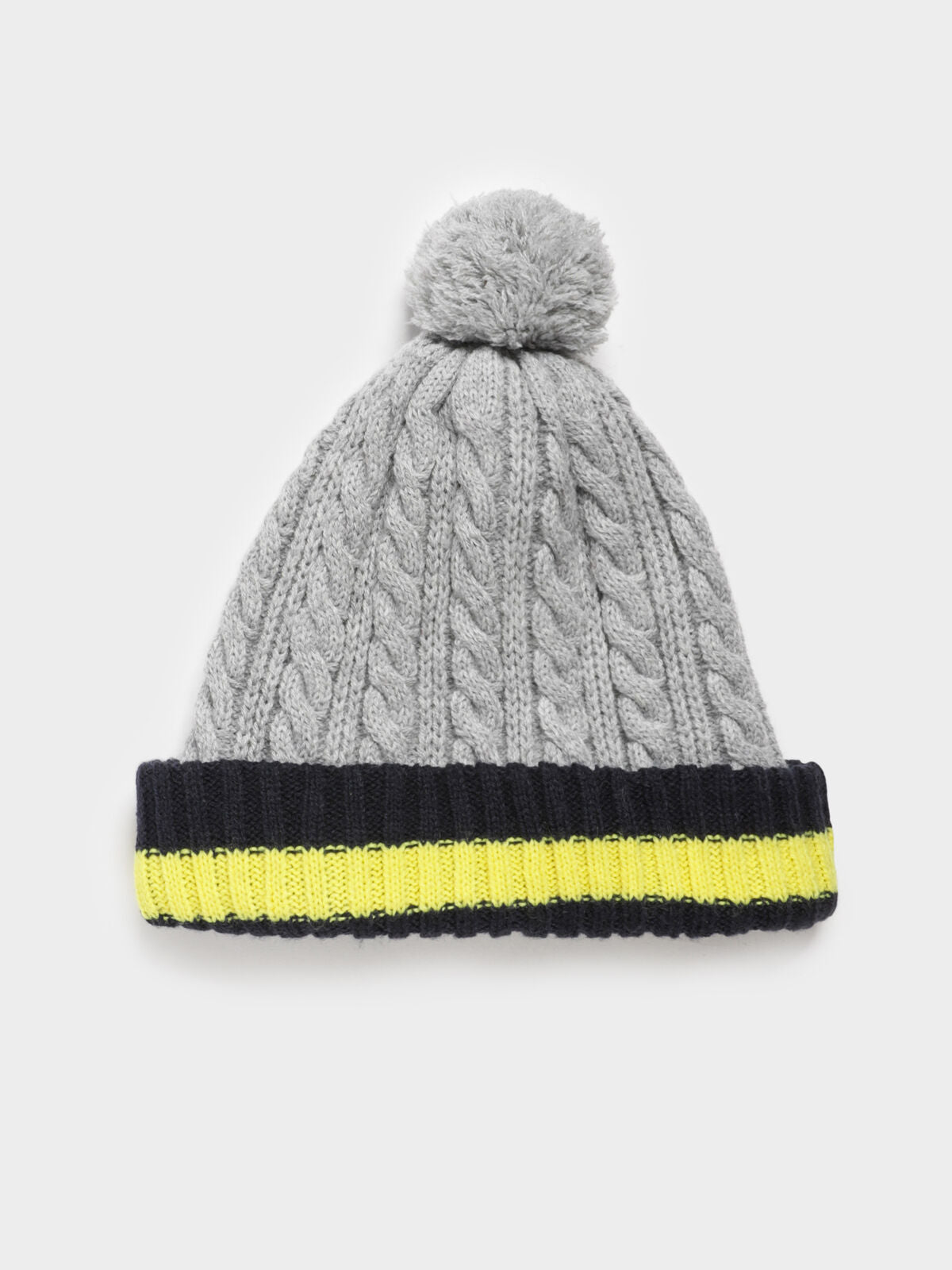 Junior Cable-Knit Beanie in Grey