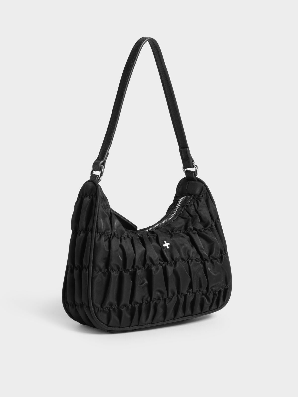 Tyra Ruched Bag in Black