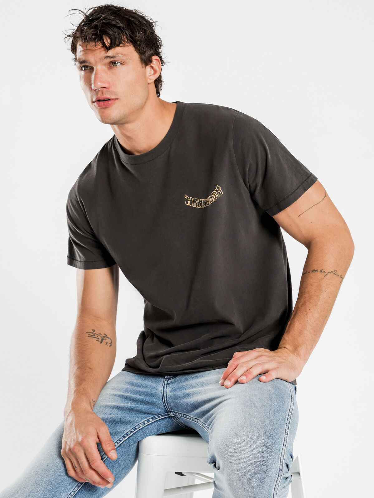 Magic Fields Short Sleeve T-Shirt in Washed Black