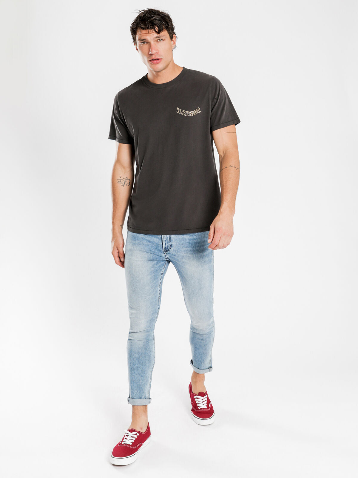 Magic Fields Short Sleeve T-Shirt in Washed Black