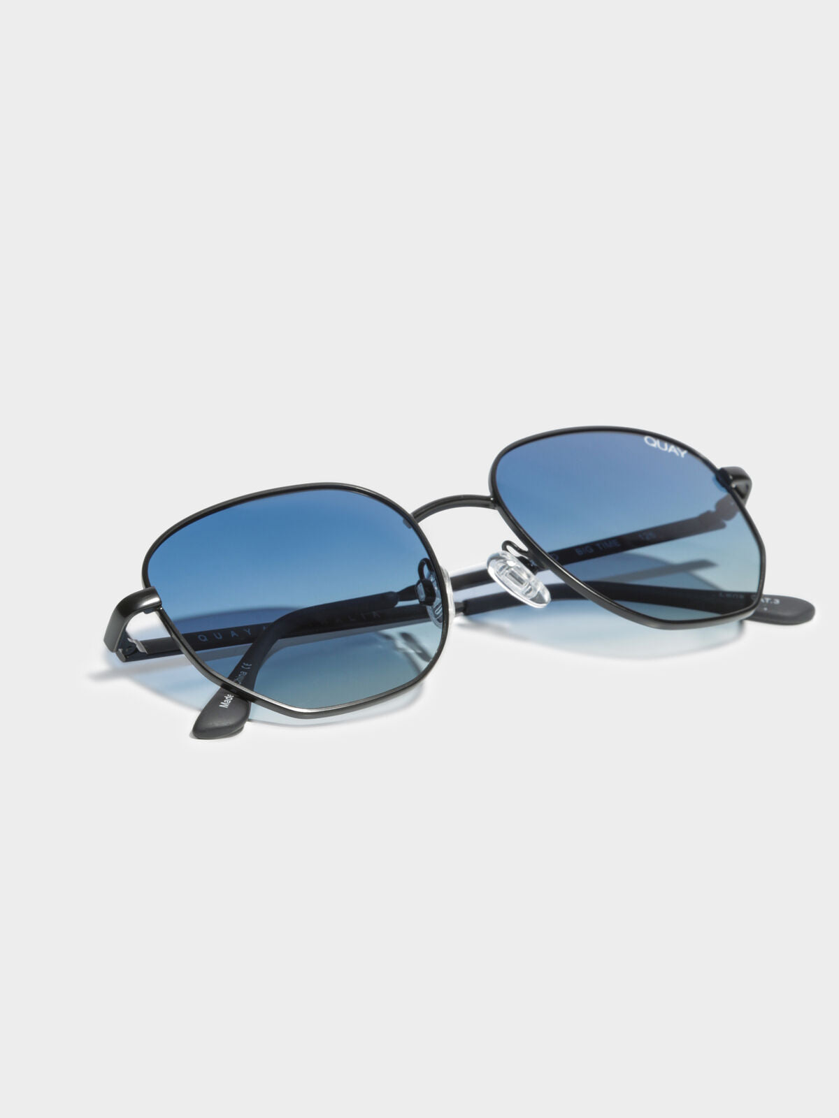 Big Time Polarised Sunglasses in Matte Black &amp; Navy