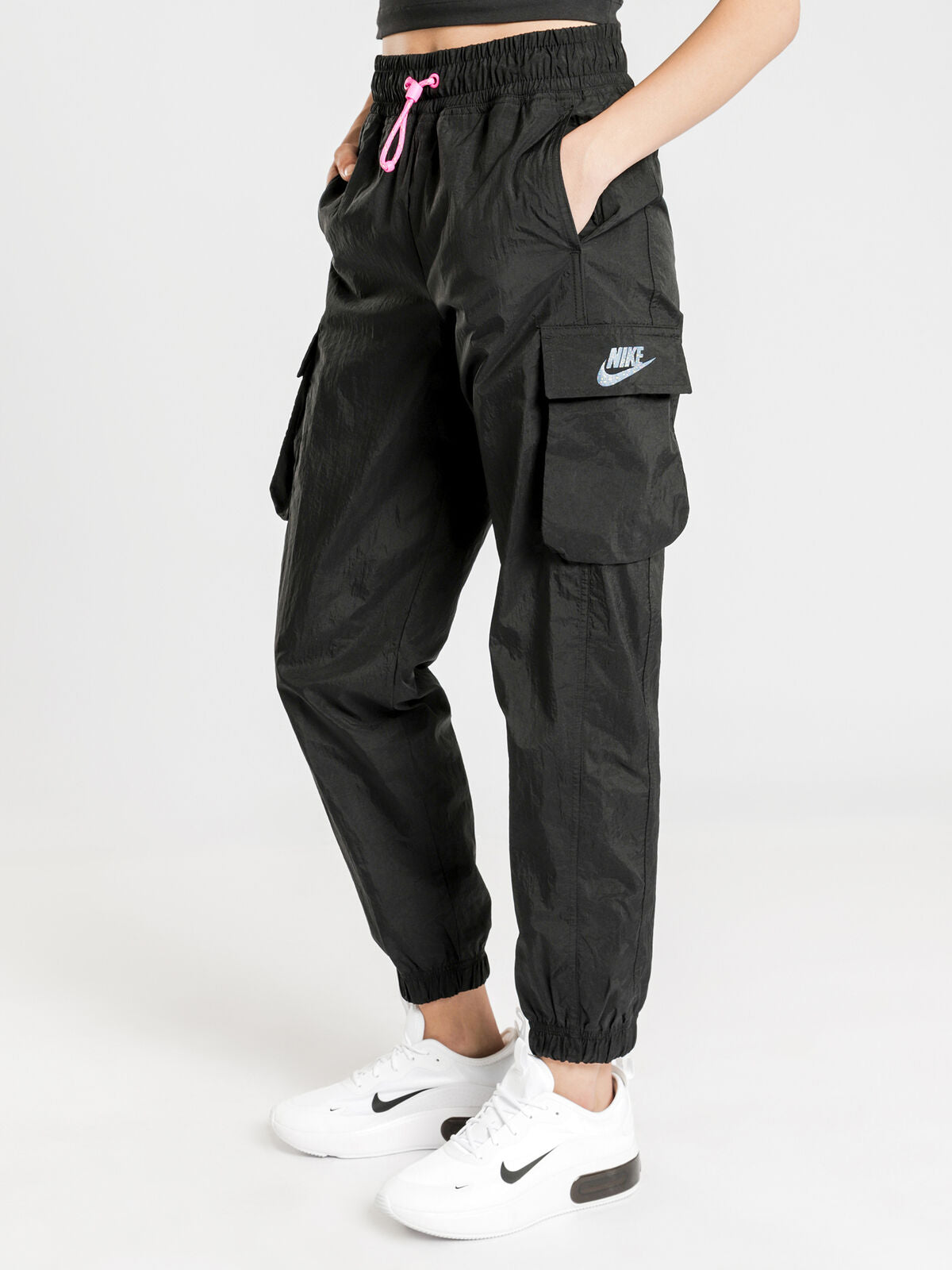 NSW Icon Clash Cargo Pants in Black &amp; Fire Pink