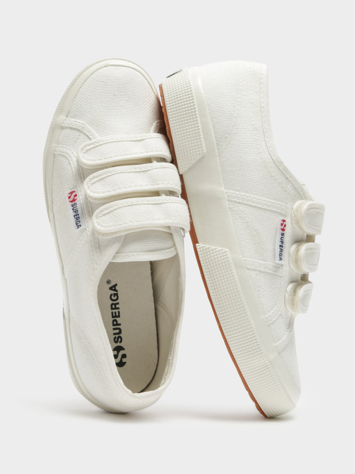 Unisex 2750 Strap Shiny Gum Sneakers in Off White