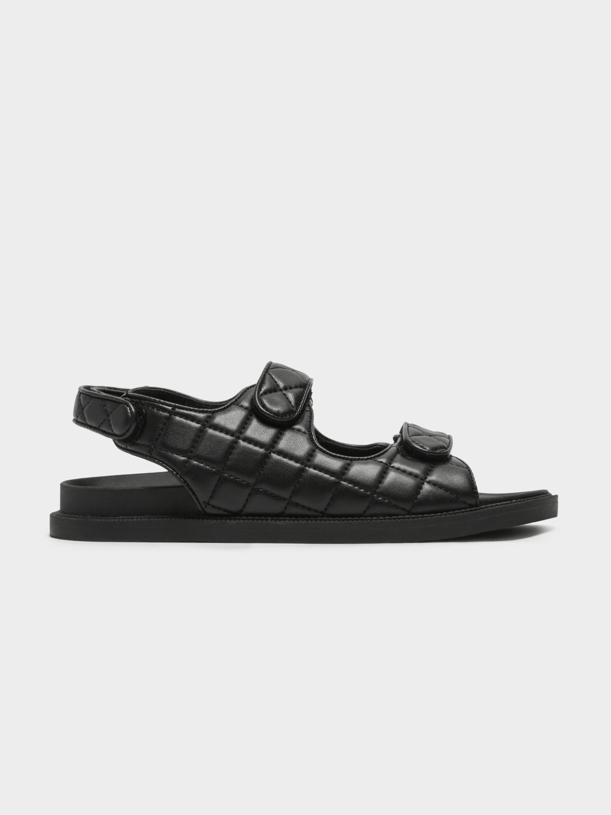 Therapy Womens Andi Quilted Sandals | Black