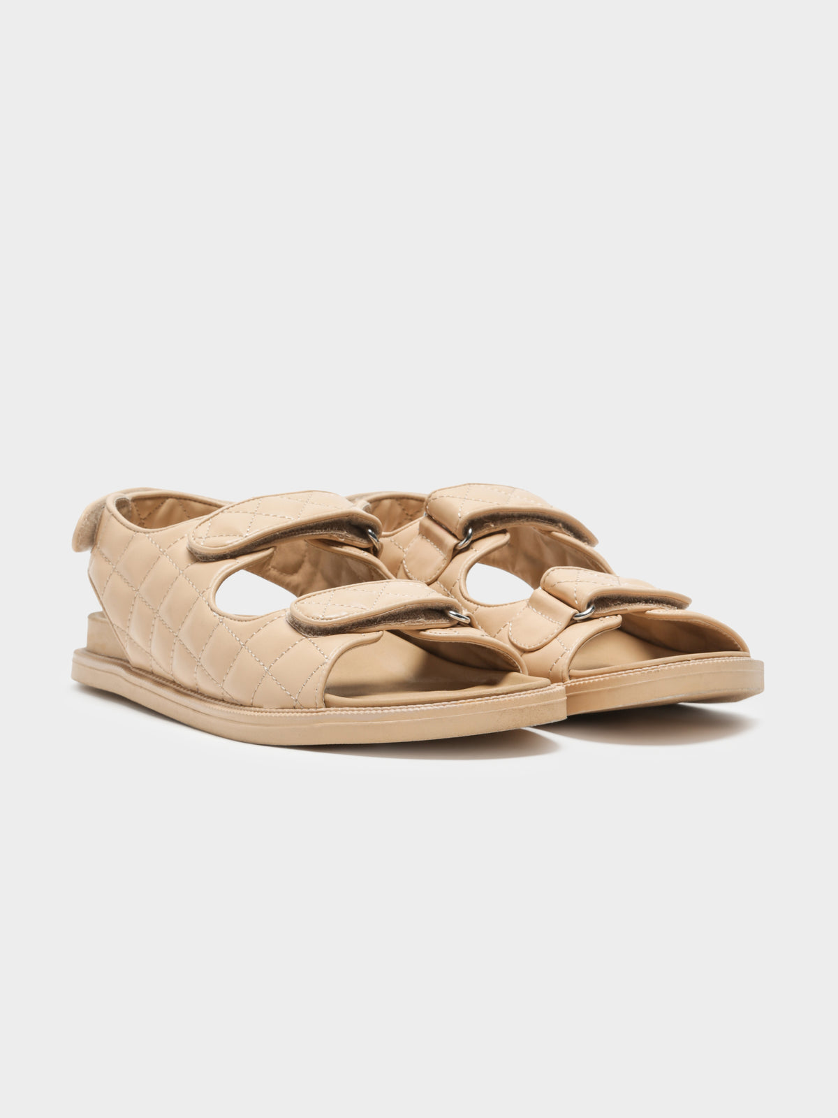 Womens Andi Quilted Sandals in Beige