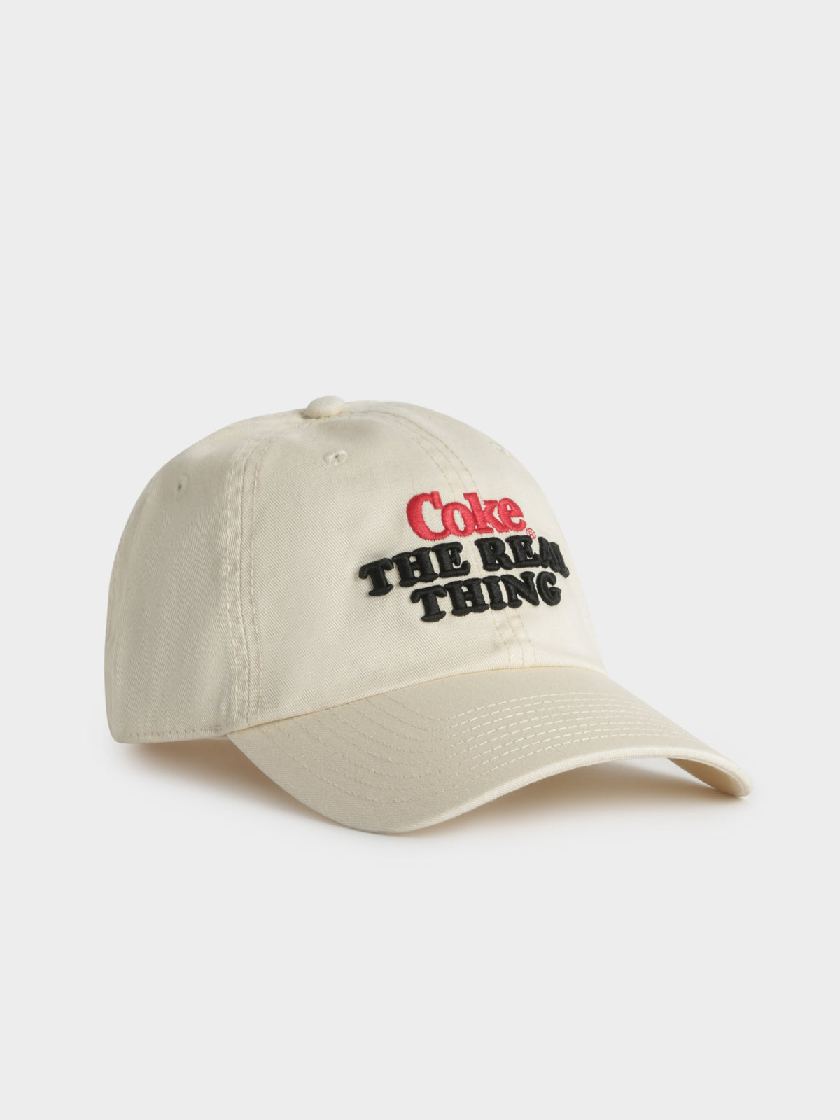 Coca Cola The Real Thing Slouch Cap in Off-White