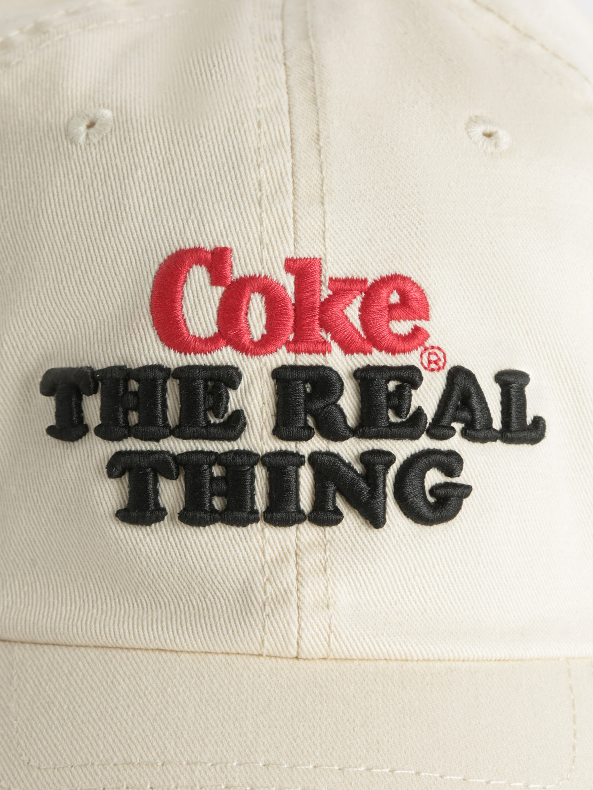 Coca Cola The Real Thing Slouch Cap in Off-White