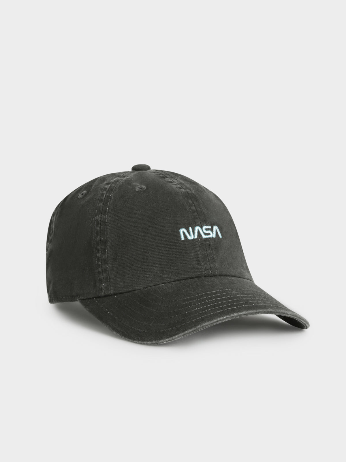 Nasa Raglan Cap in Washed Black