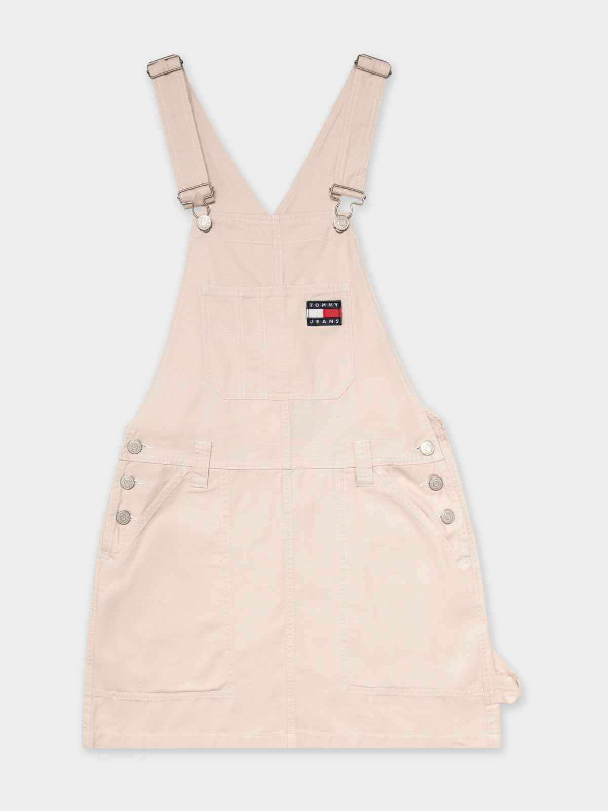 Dungaree Dress in Smooth Stone