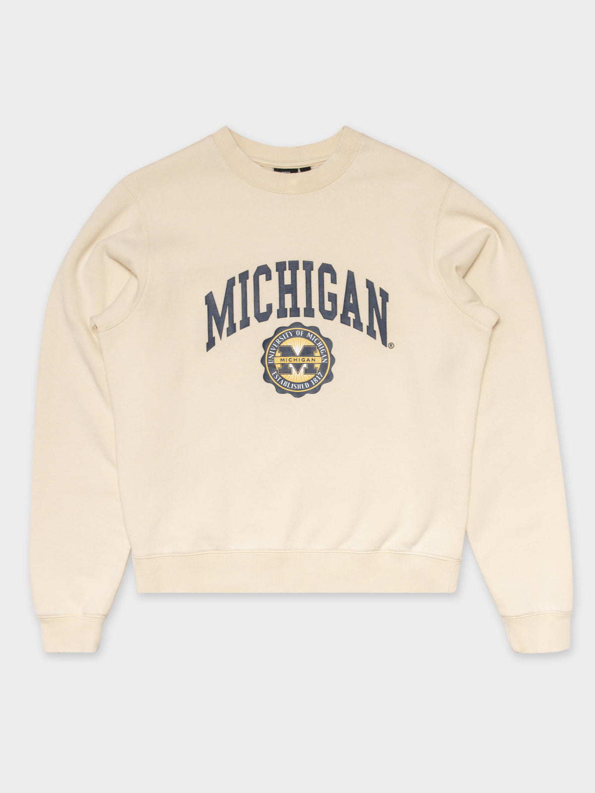 Michigan Crew Sweater in Pastel Yellow