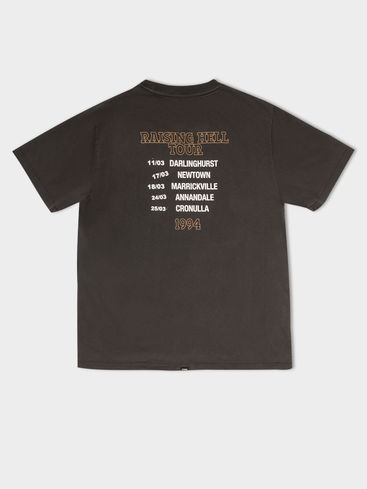 Raising Hell Tour Merch T-Shirt in Merch Black