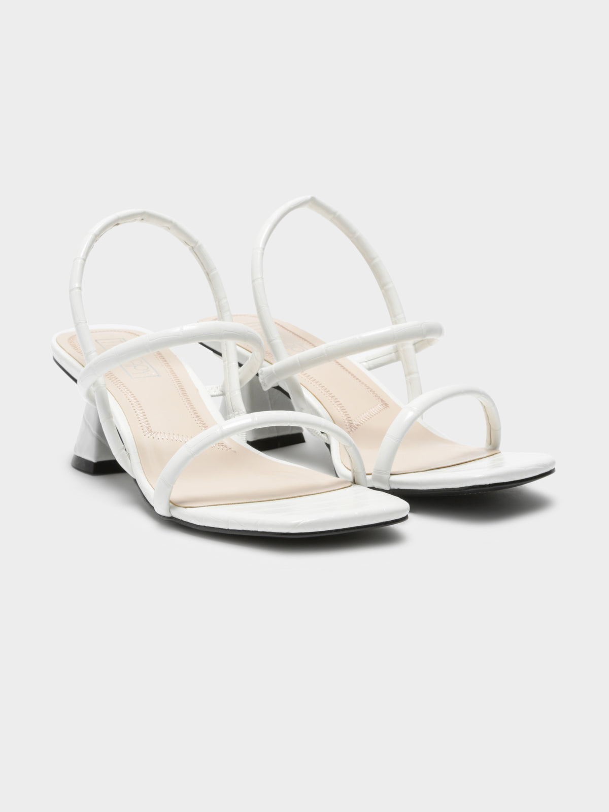 Betta Heels in White Croc