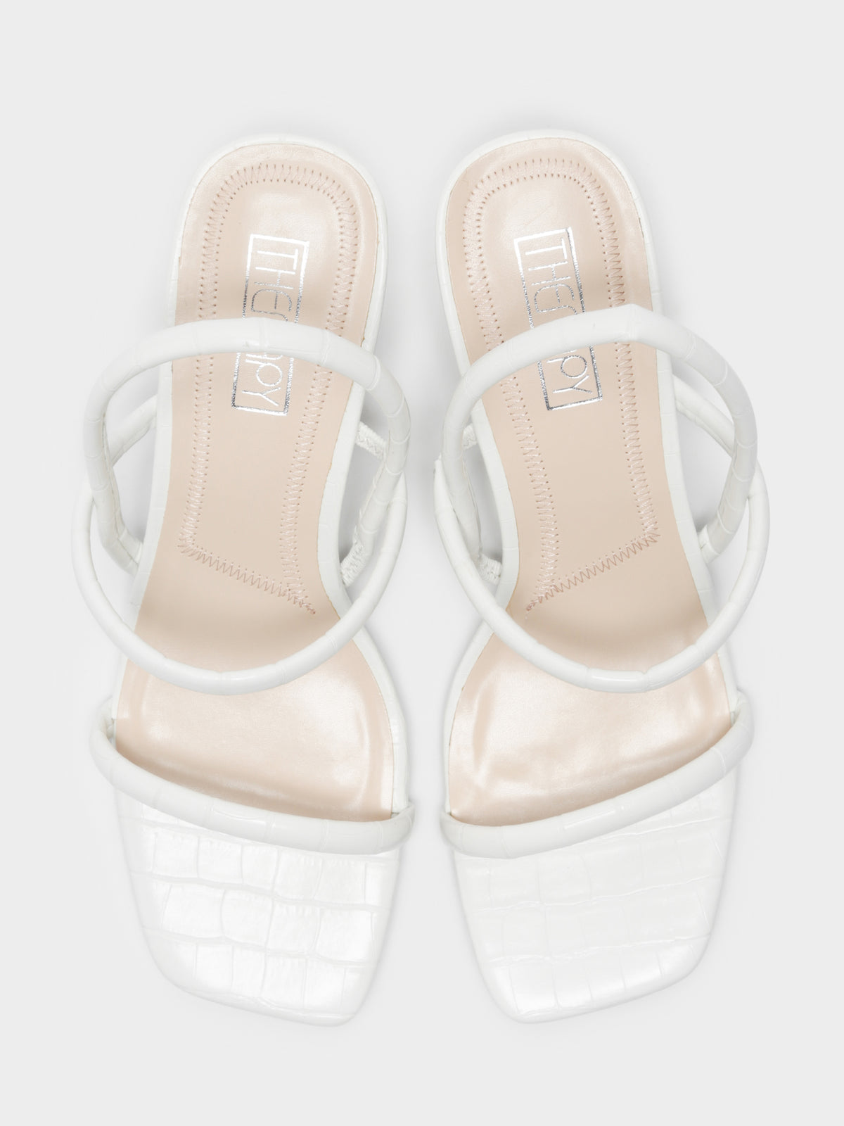 Betta Heels in White Croc