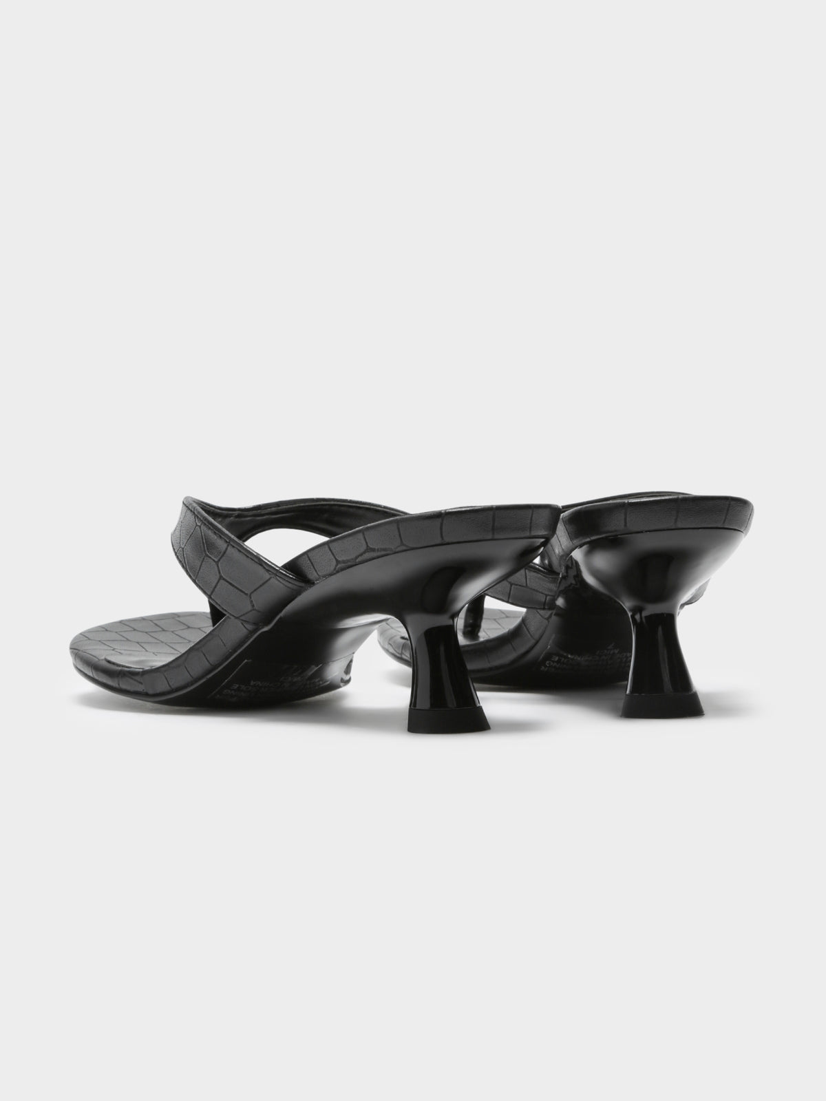 Mici Heels in Black Croc