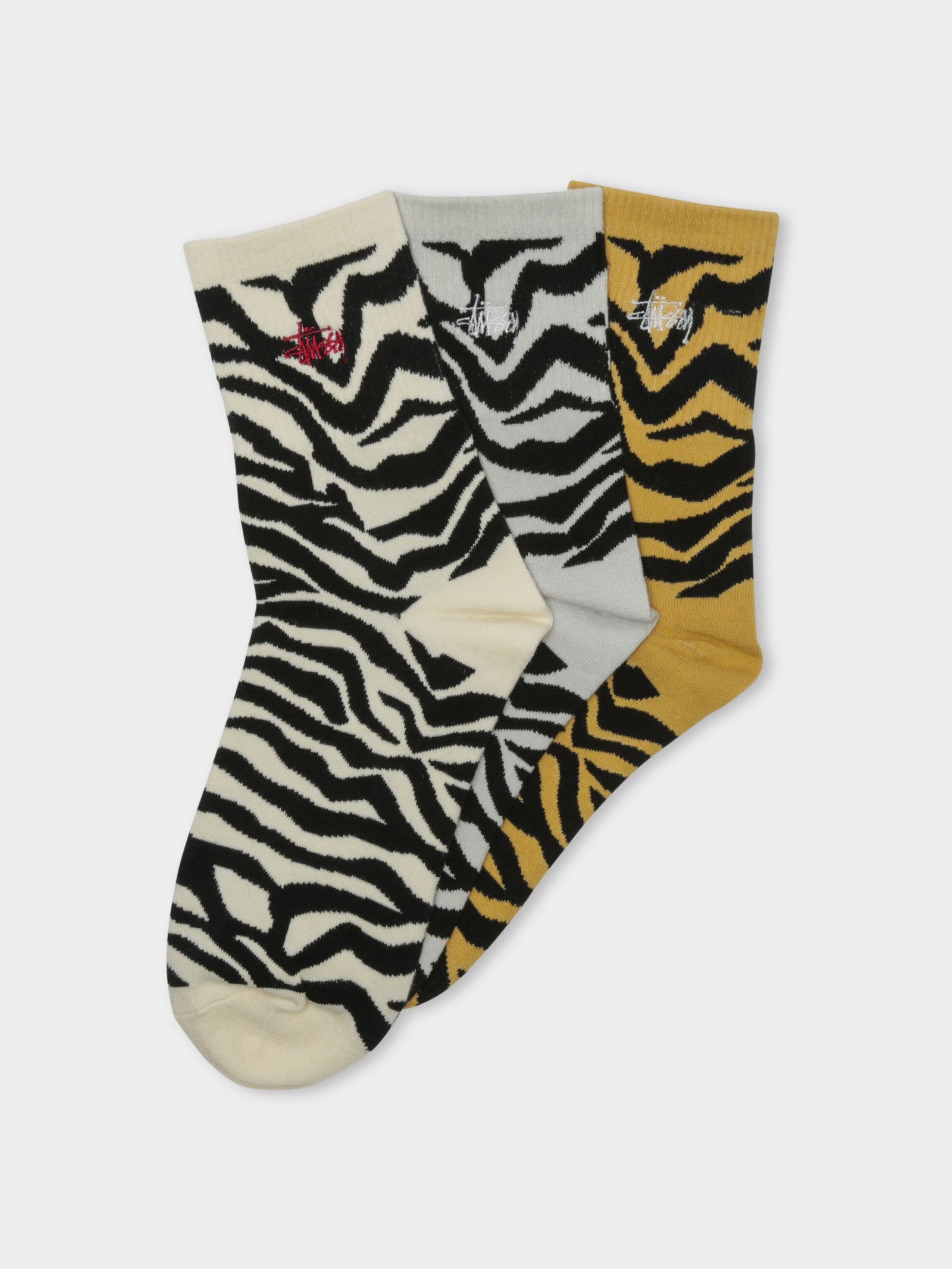 3 Pairs of Graffiti Zebra Socks