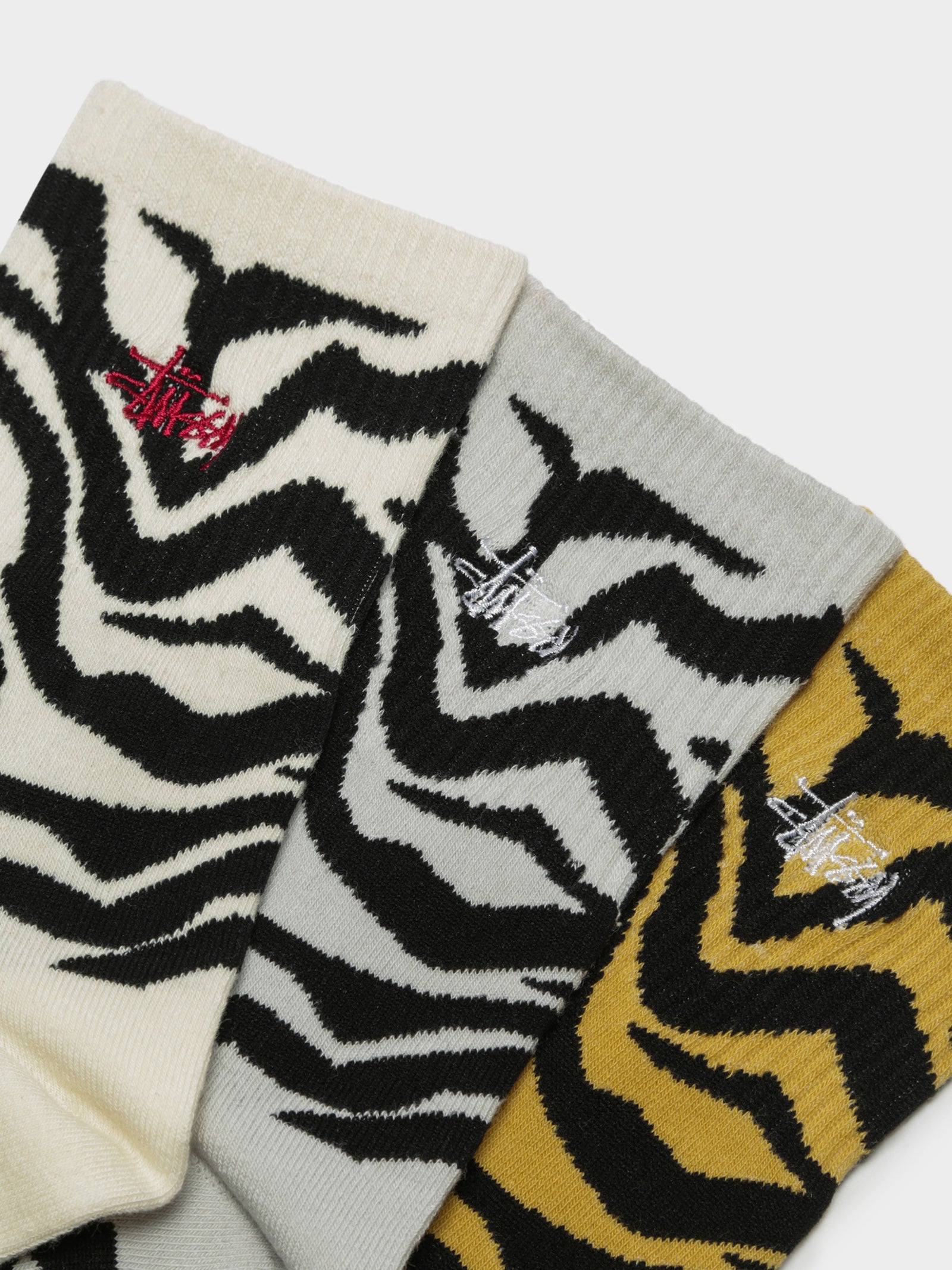 3 Pairs of Graffiti Zebra Socks