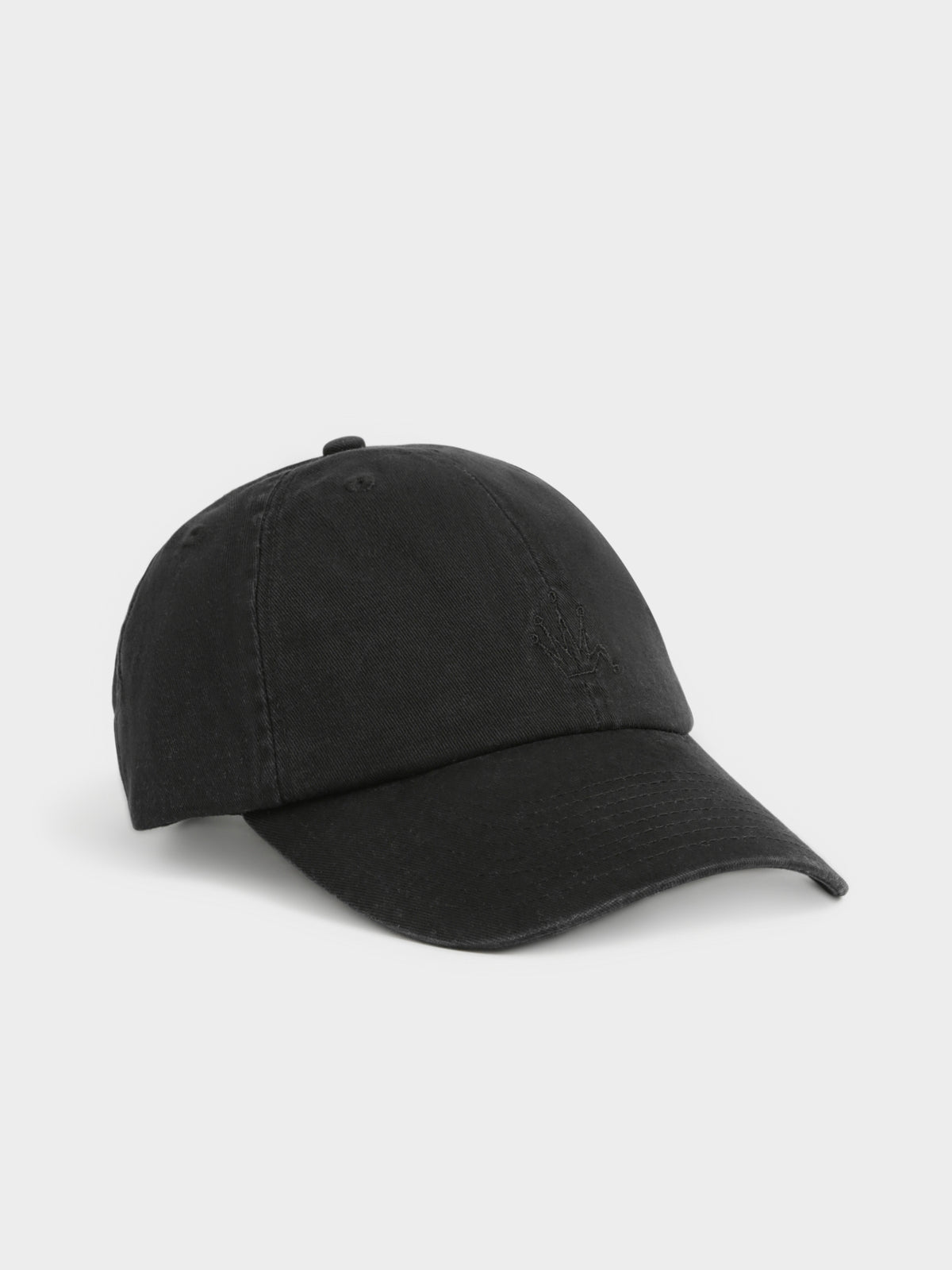 Embroidered Crown Stock Low-Pro Cap in Black