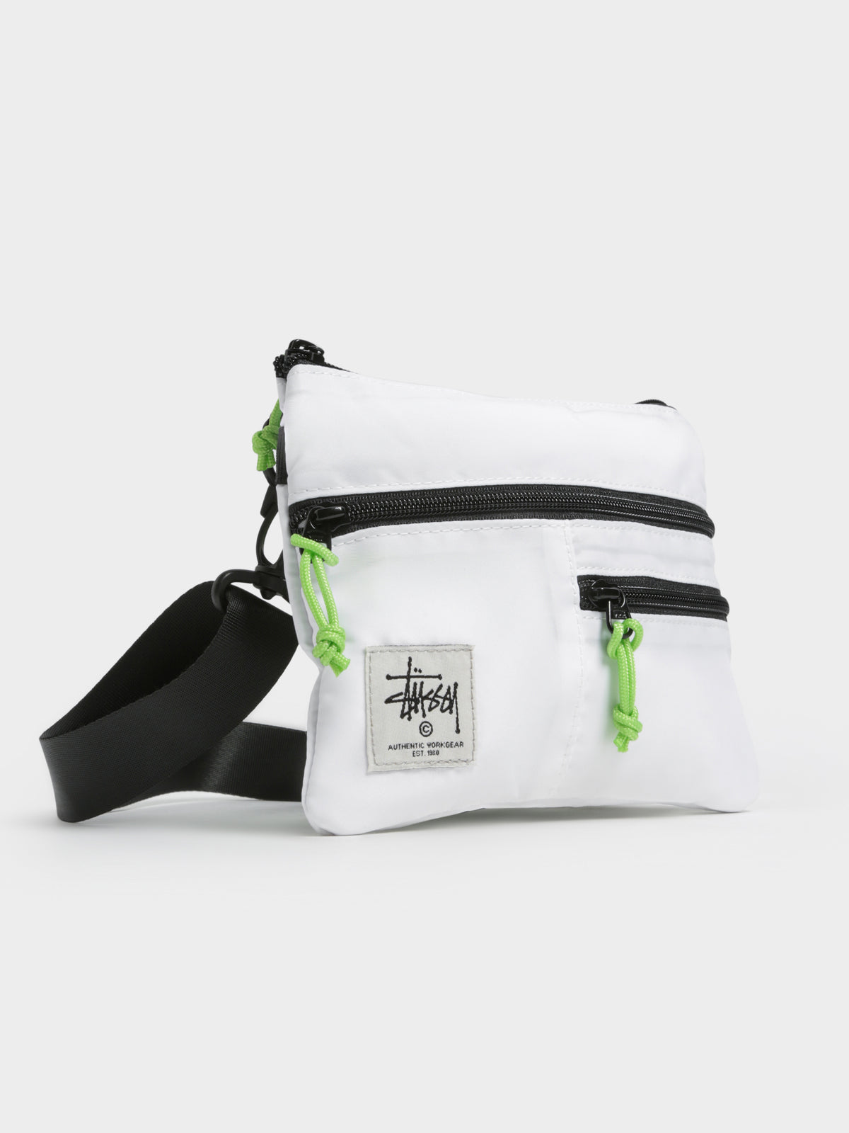 Nylon Zippered Bag in White