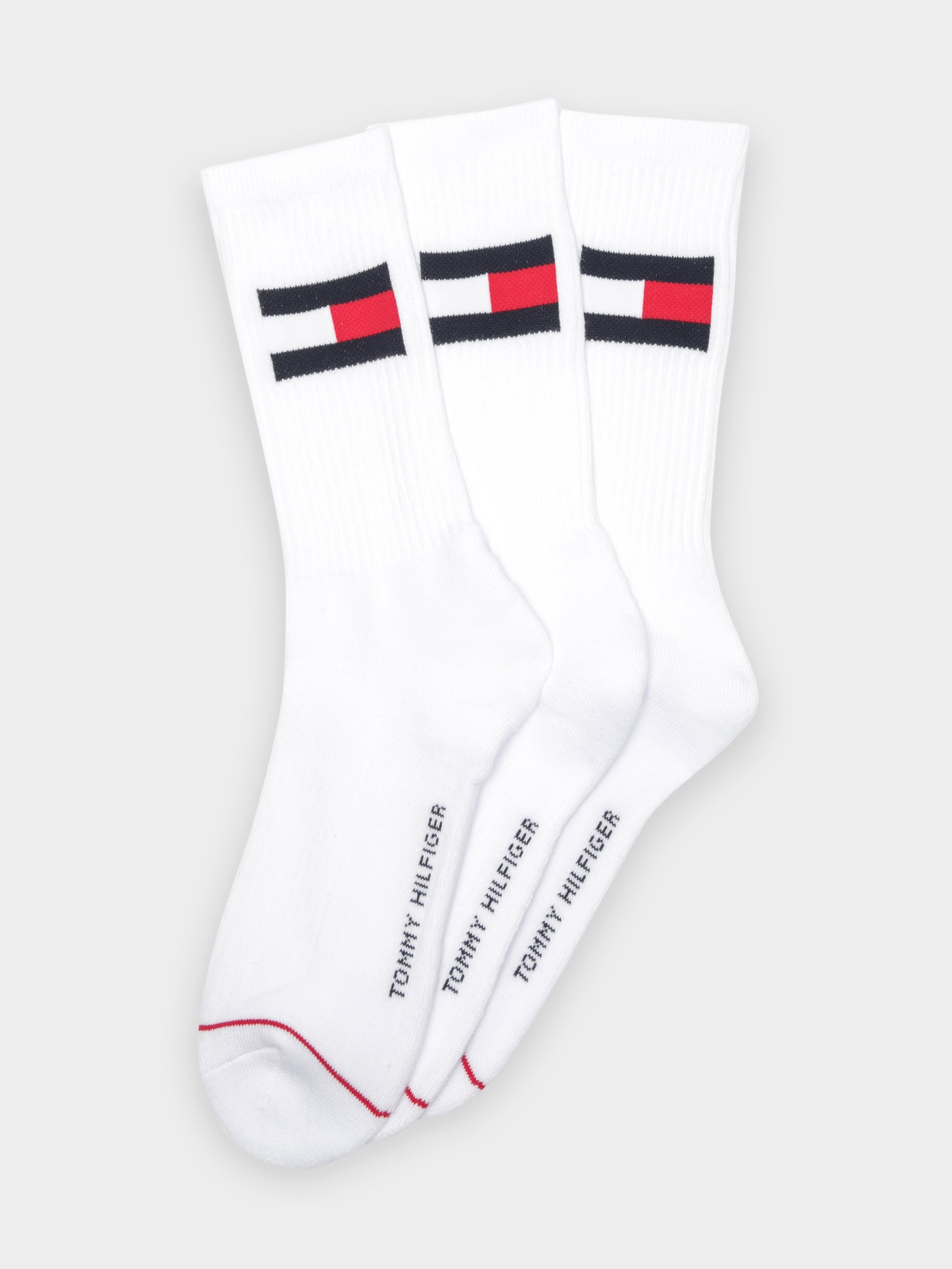 3 Pairs of Mens Tommy Flag Crew Socks