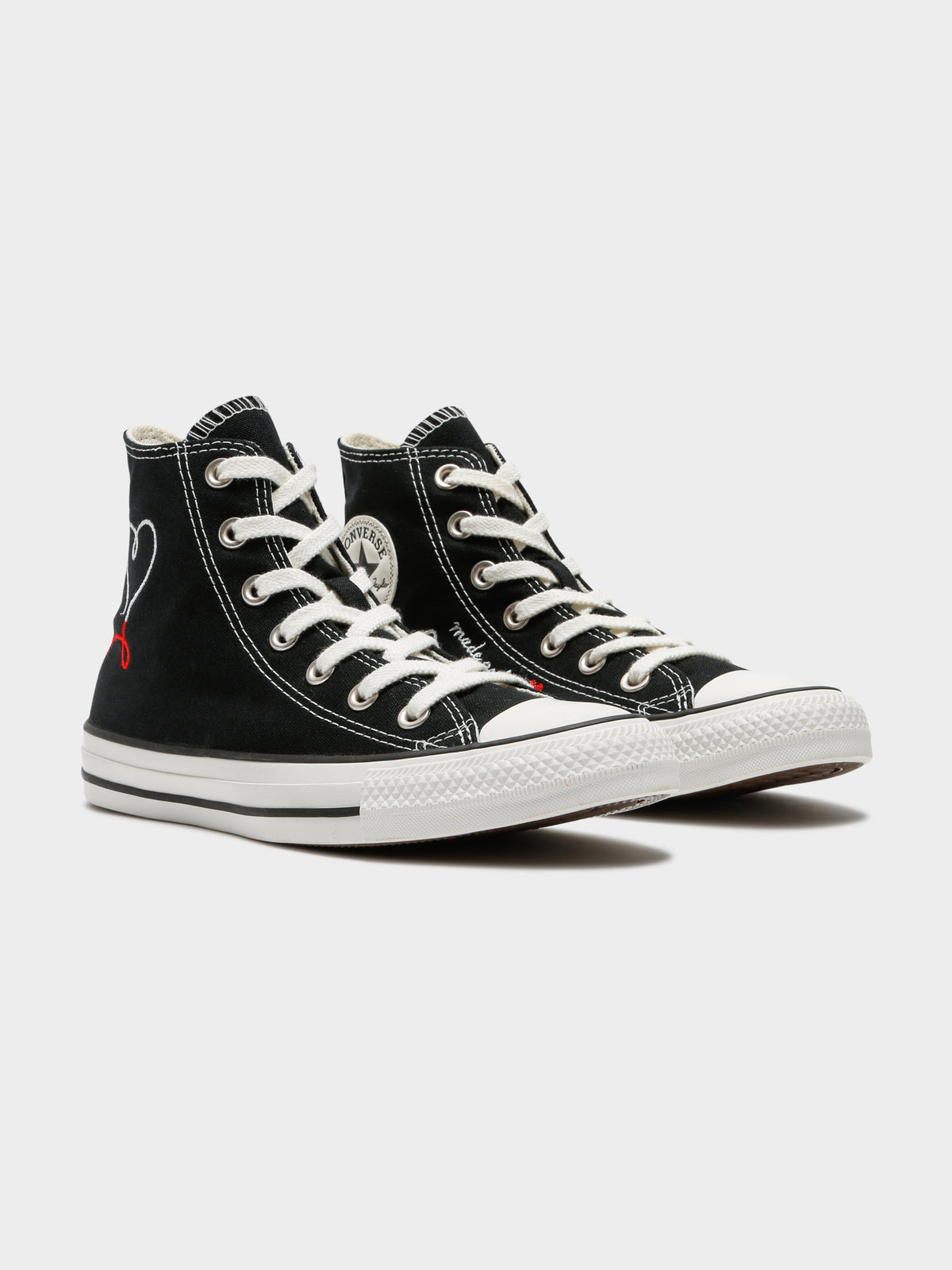 Unisex Made With Love Chuck Taylor All Star High Top Sneakers in Black