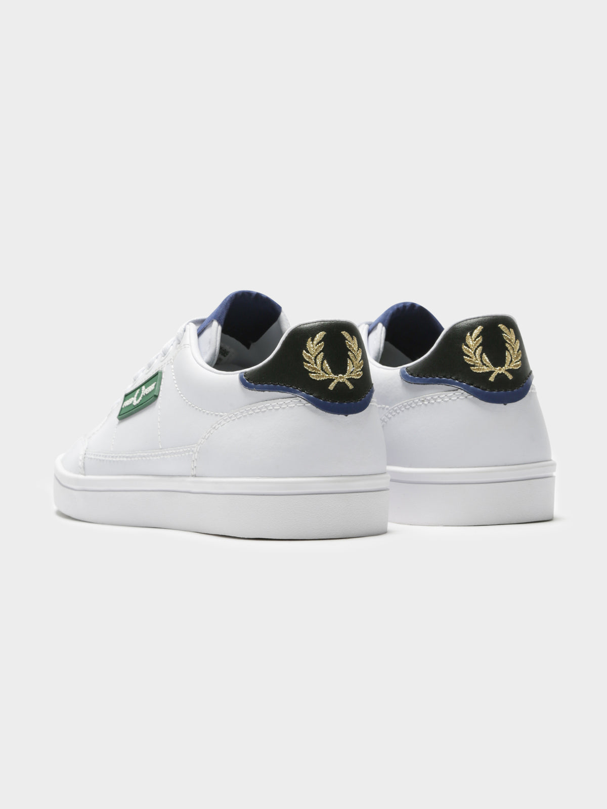 Mens Deuce Leather Sneaker in White &amp; Green