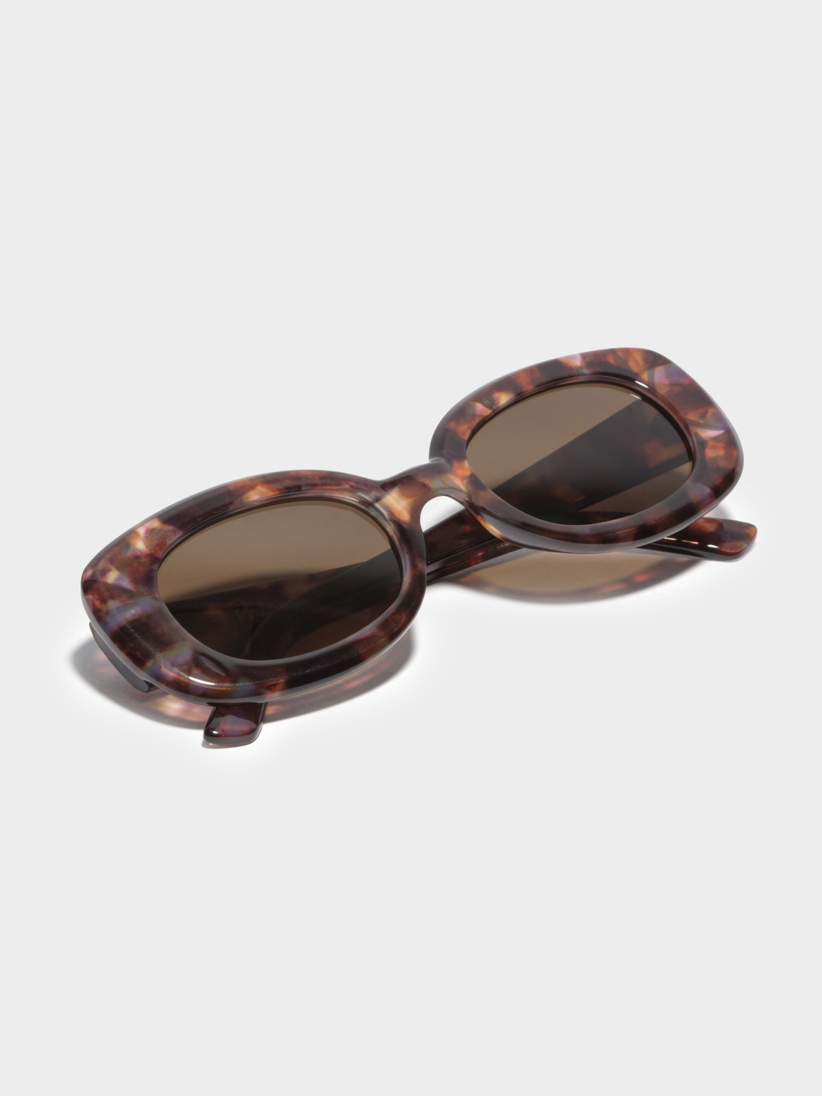 Lady Grandzigger Rectangular Sunglasses in Lilac Turtle